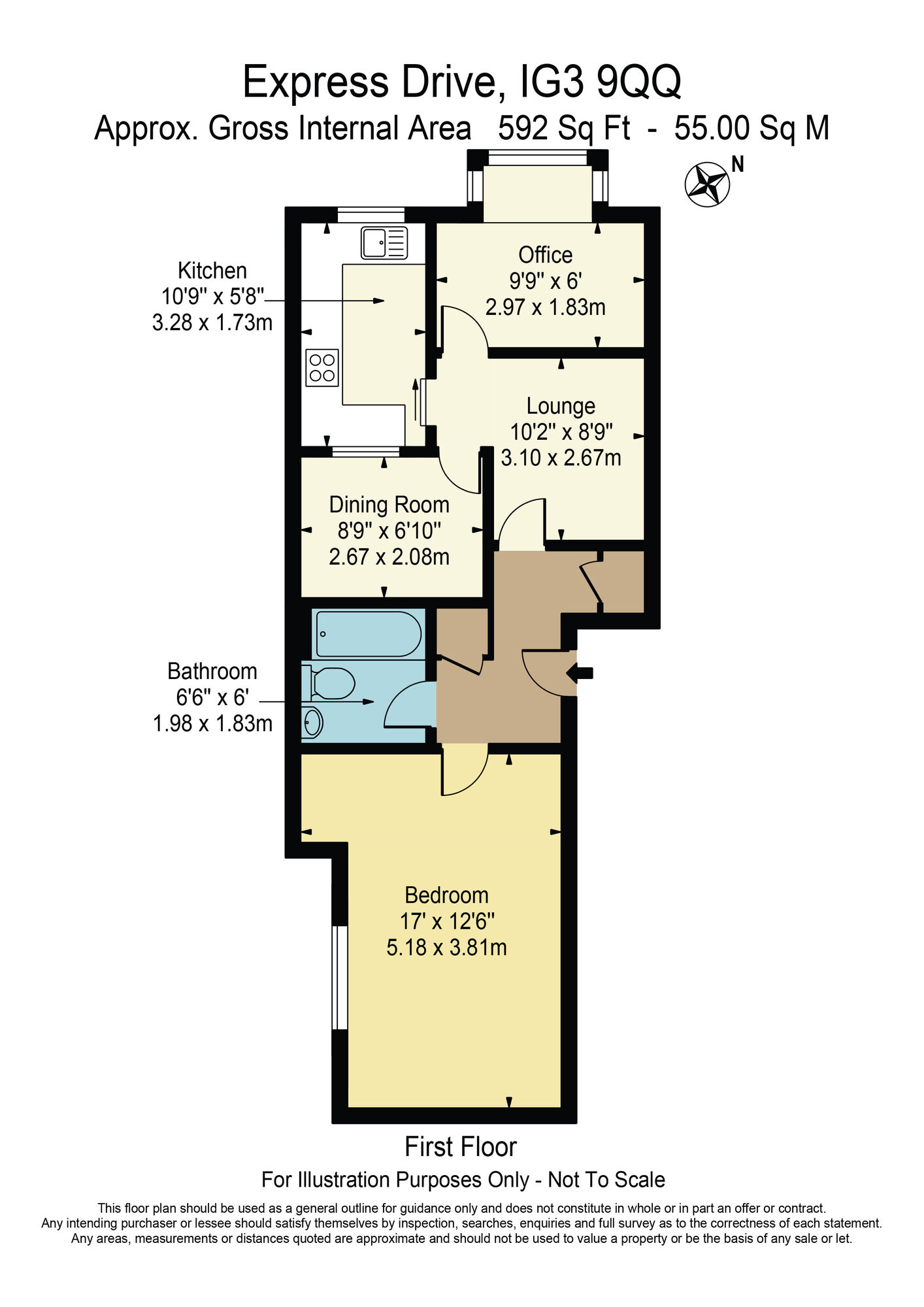 Floorplan of 1 bedroom Flat for sale, Express Drive, Goodmayes, IG3