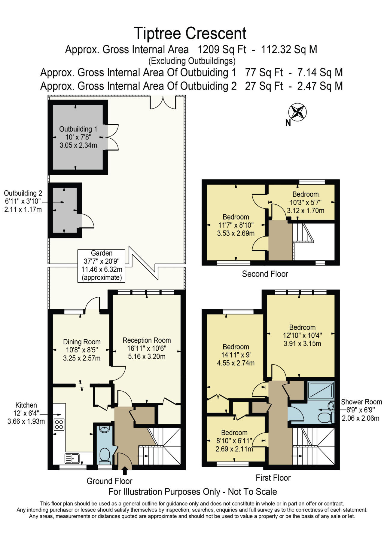 Floorplan of 5 bedroom Mid Terrace House for sale, Tiptree Crescent, Clayhall, IG5