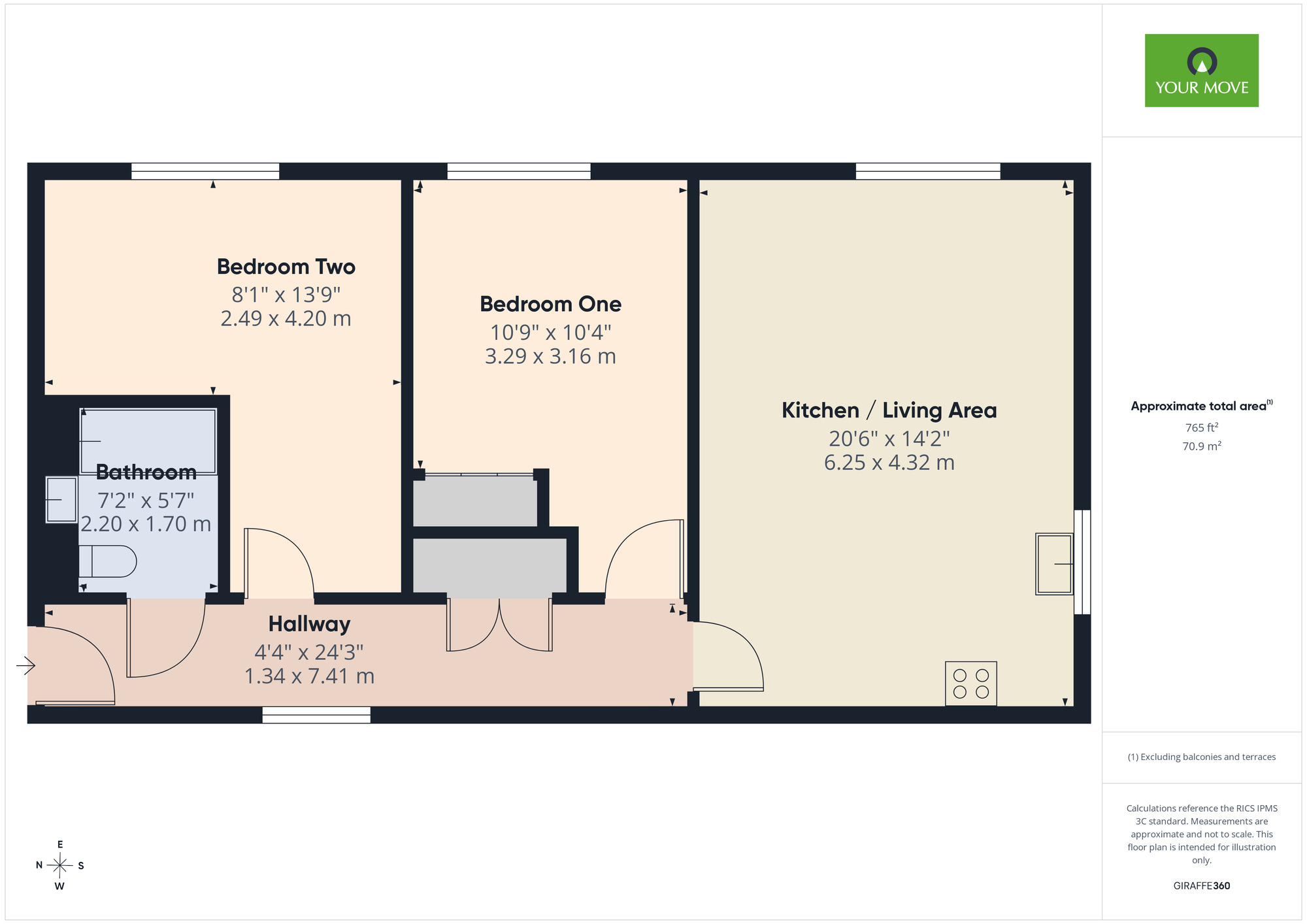 Floorplan of 2 bedroom Flat for sale, Spring Gardens, Romford, RM7