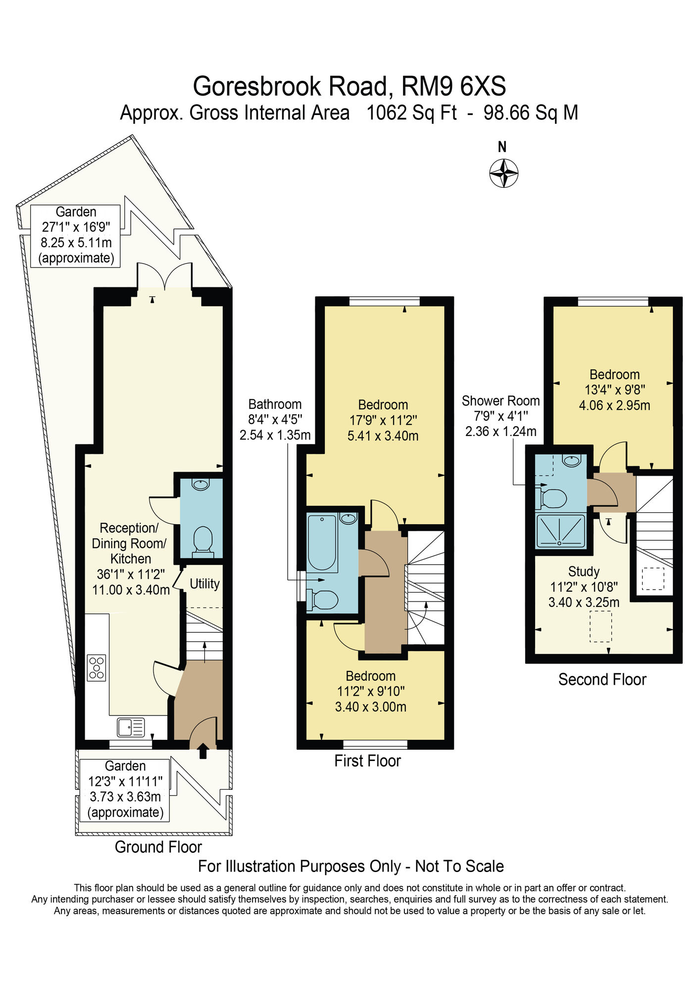 Floorplan of 3 bedroom Semi Detached House for sale, Goresbrook Road, Dagenham, RM9