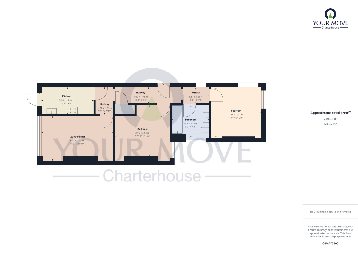 Floorplan of 2 bedroom  Flat for sale, Palm Bay Avenue, Kent, CT9