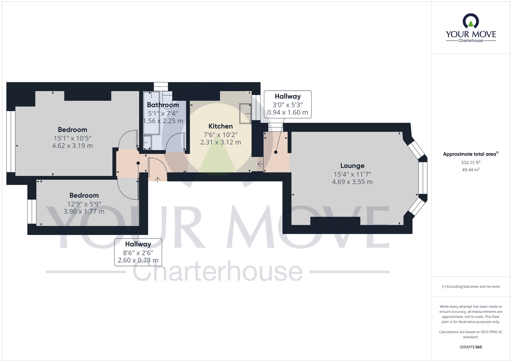 Floorplan of 2 bedroom  Flat for sale, Norfolk Road, Cliftonville, Kent, CT9
