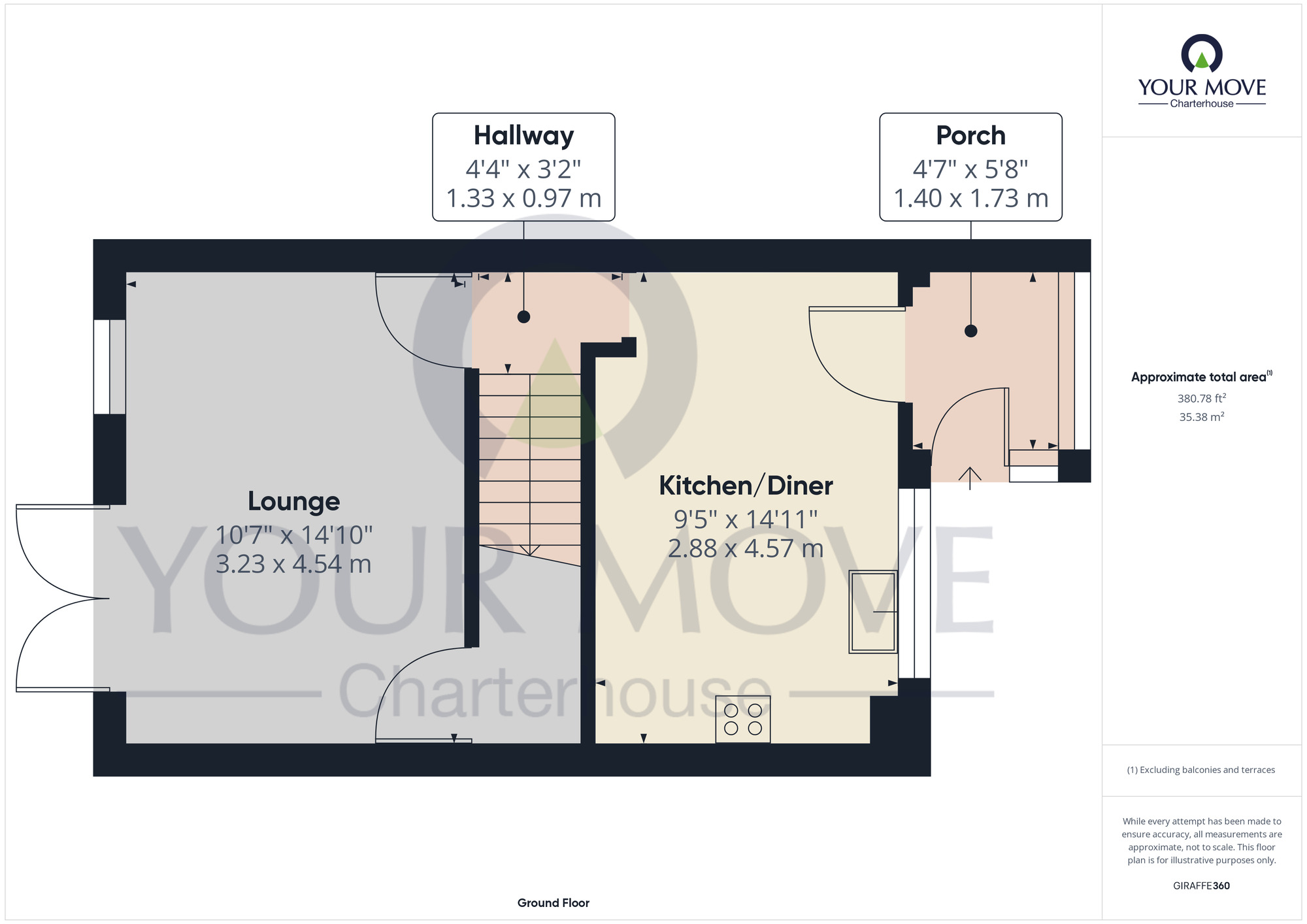 Floorplan of 3 bedroom End Terrace House for sale, Dane Mount, Margate, Kent, CT9