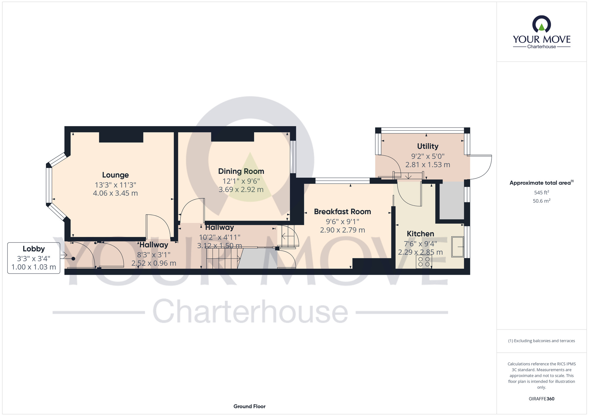 Floorplan of 3 bedroom Mid Terrace House for sale, Glencoe Road, Margate, Kent, CT9