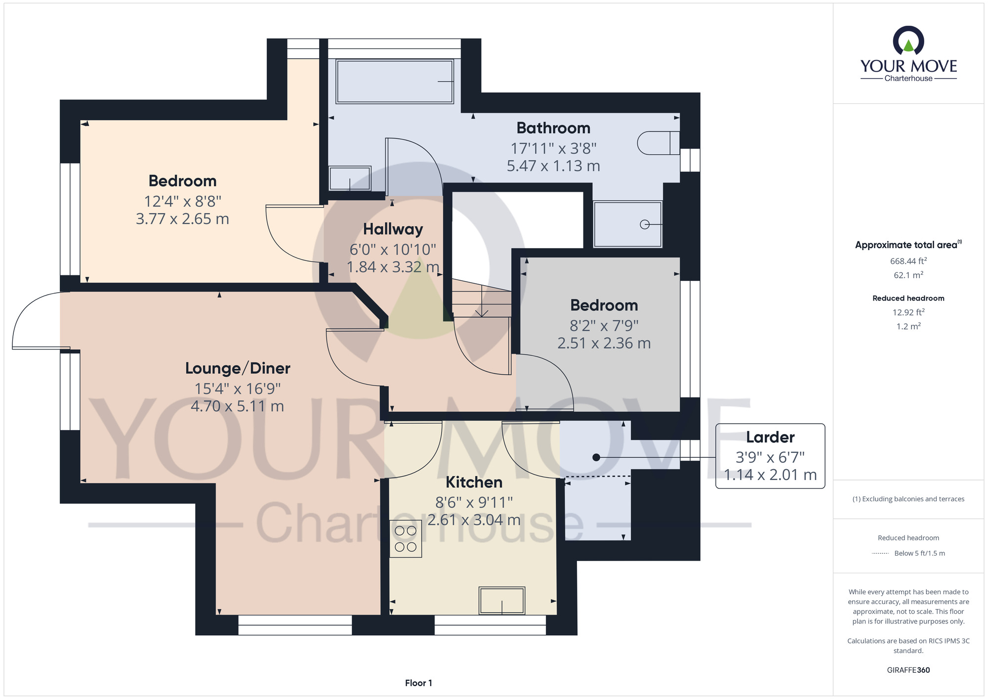 Floorplan of 2 bedroom  Flat for sale, Northumberland Avenue, Margate, Kent, CT9