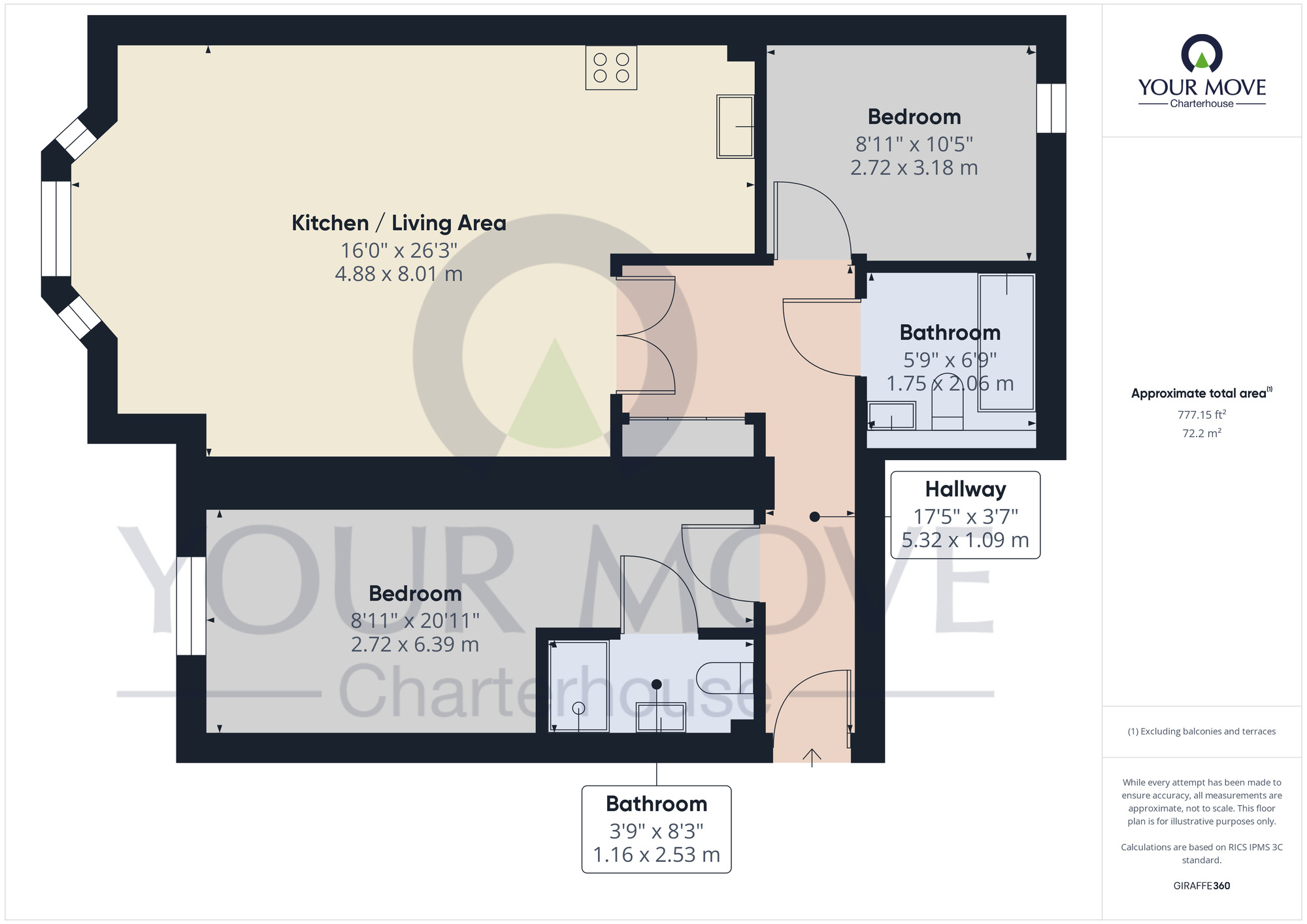 Floorplan of 2 bedroom  Flat for sale, Zion Place, Margate, Kent, CT9
