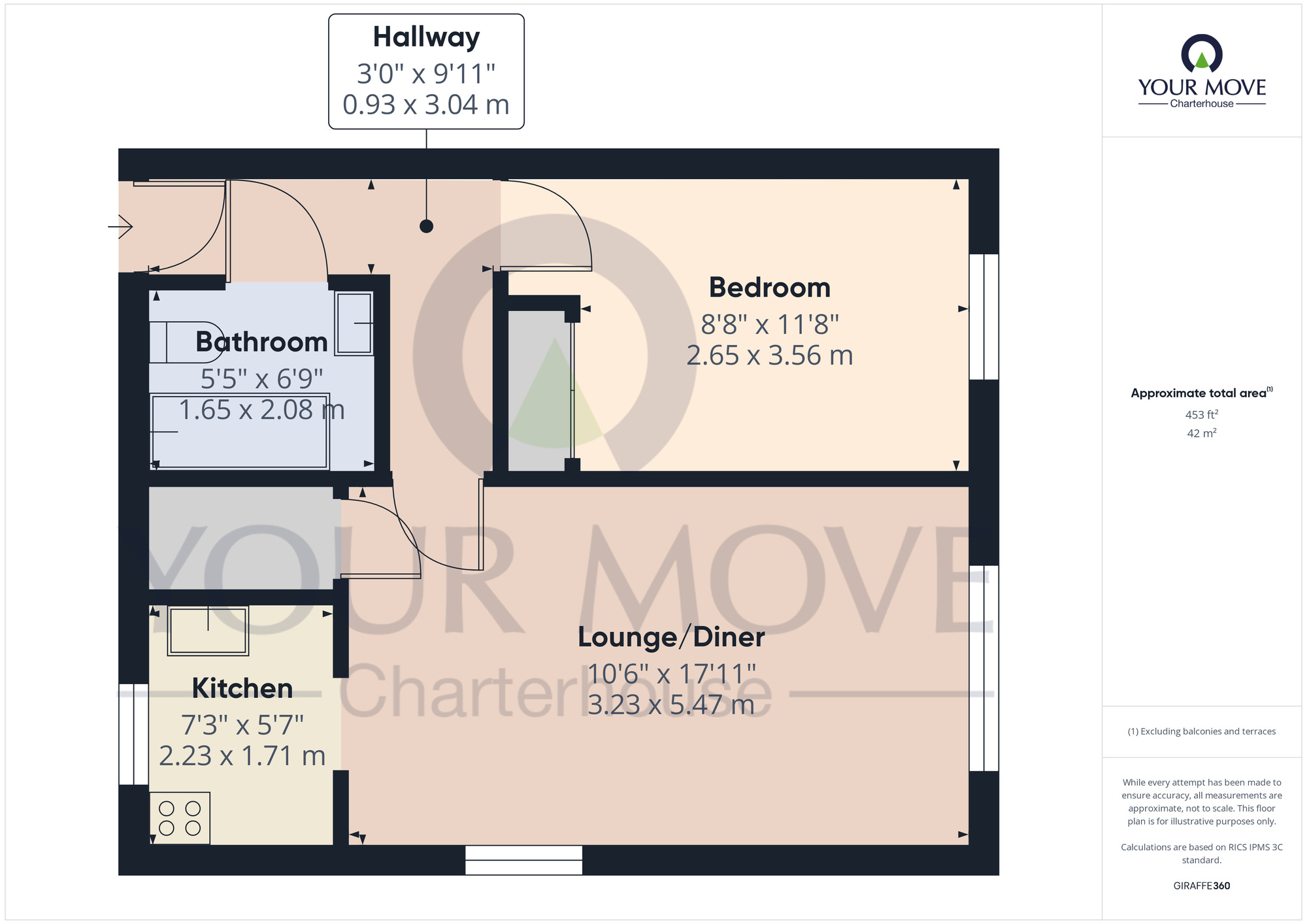 Floorplan of 1 bedroom  Flat for sale, Hunting Gate, Birchington, Kent, CT7