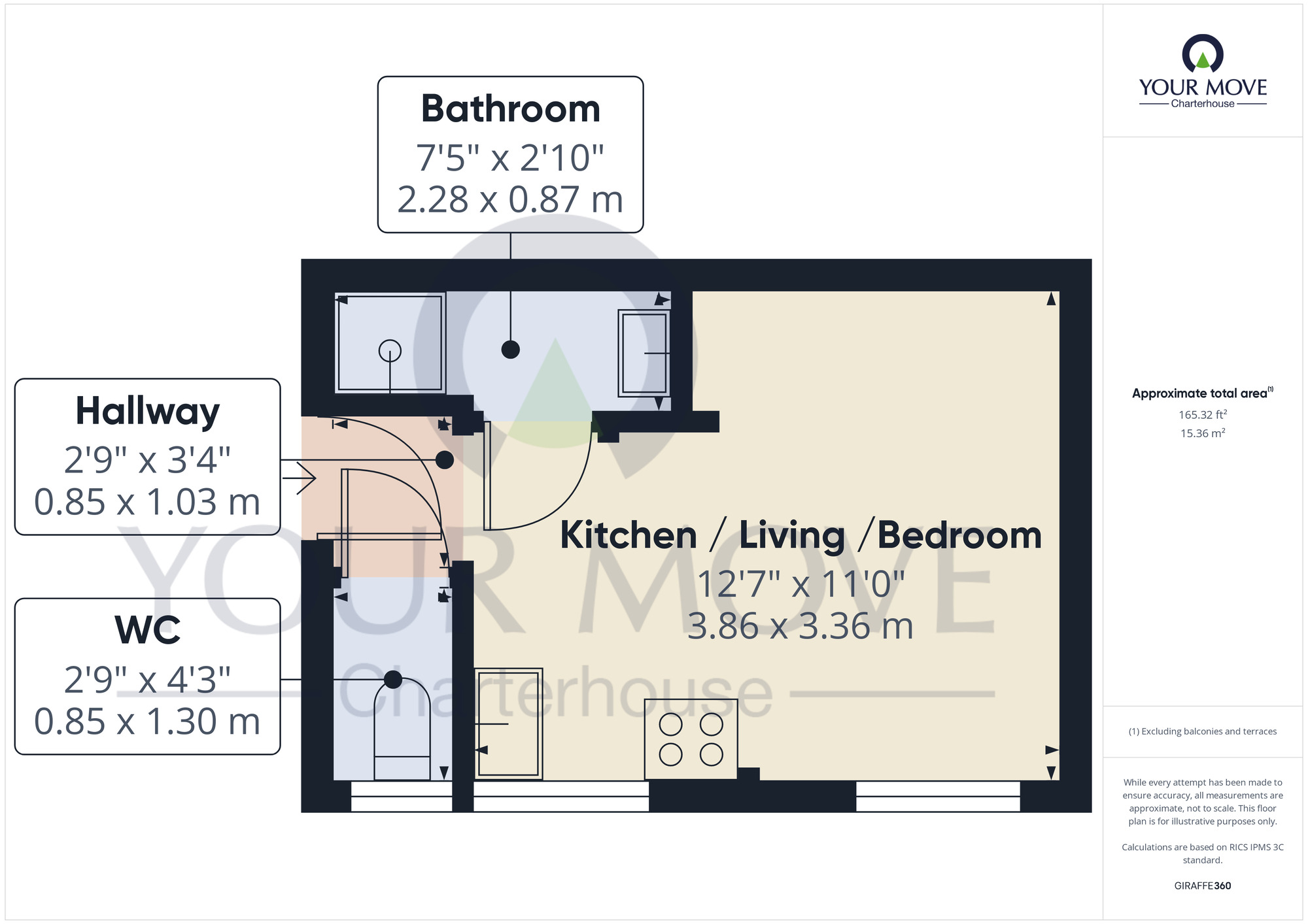Floorplan of 1 bedroom  Flat for sale, Norfolk Road, Cliftonville, Kent, CT9