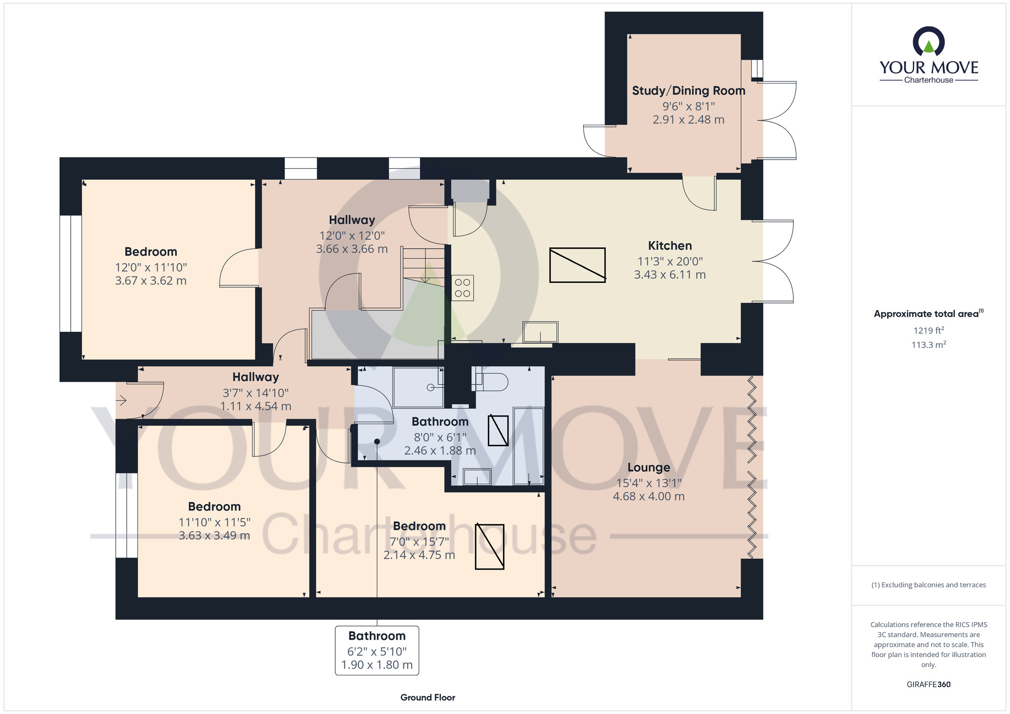Floorplan of 4 bedroom Detached House for sale, Gordon Road, Westwood, Kent, CT9
