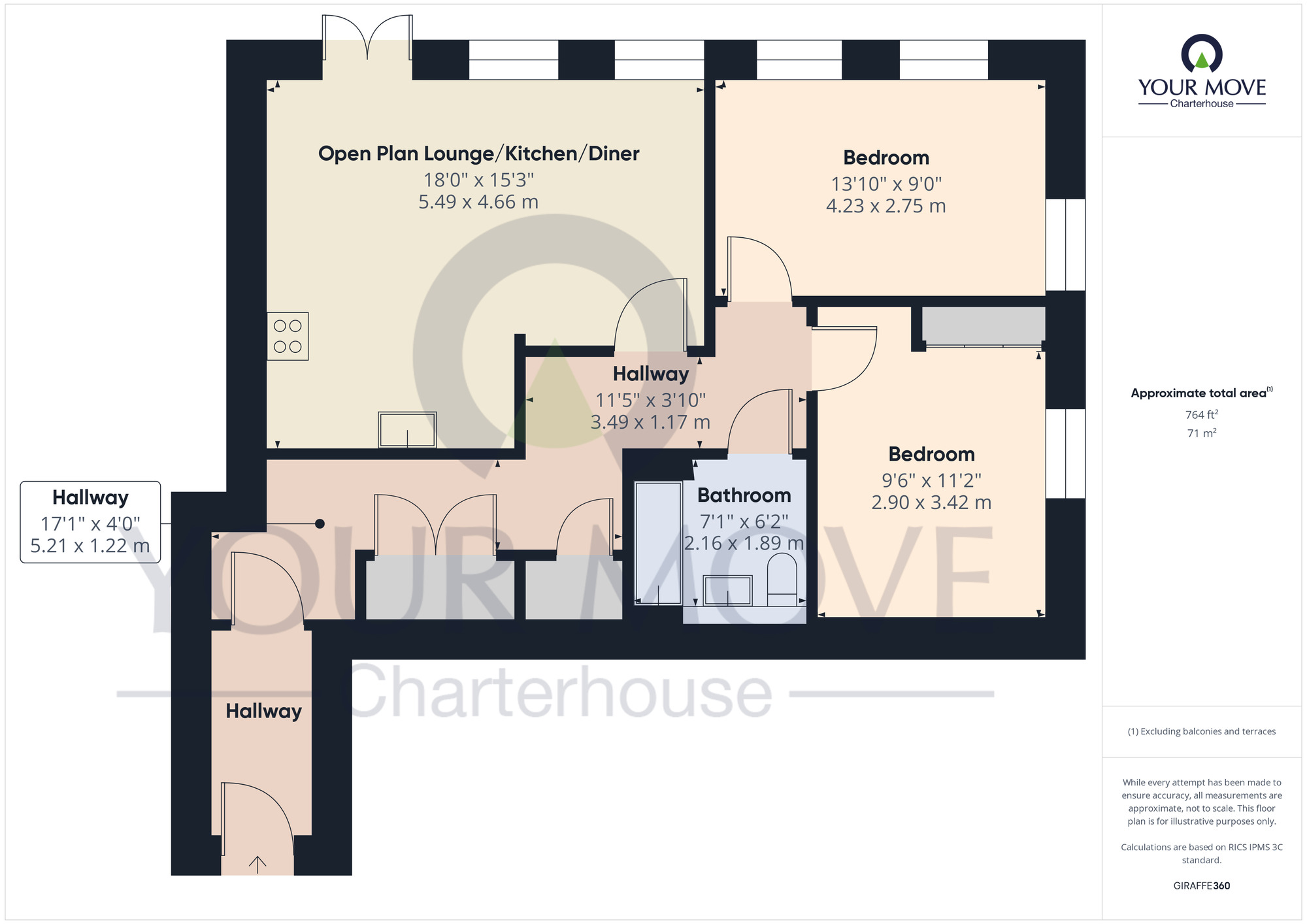 Floorplan of 2 bedroom  Flat for sale, Westbrook Gardens, Margate, Kent, CT9