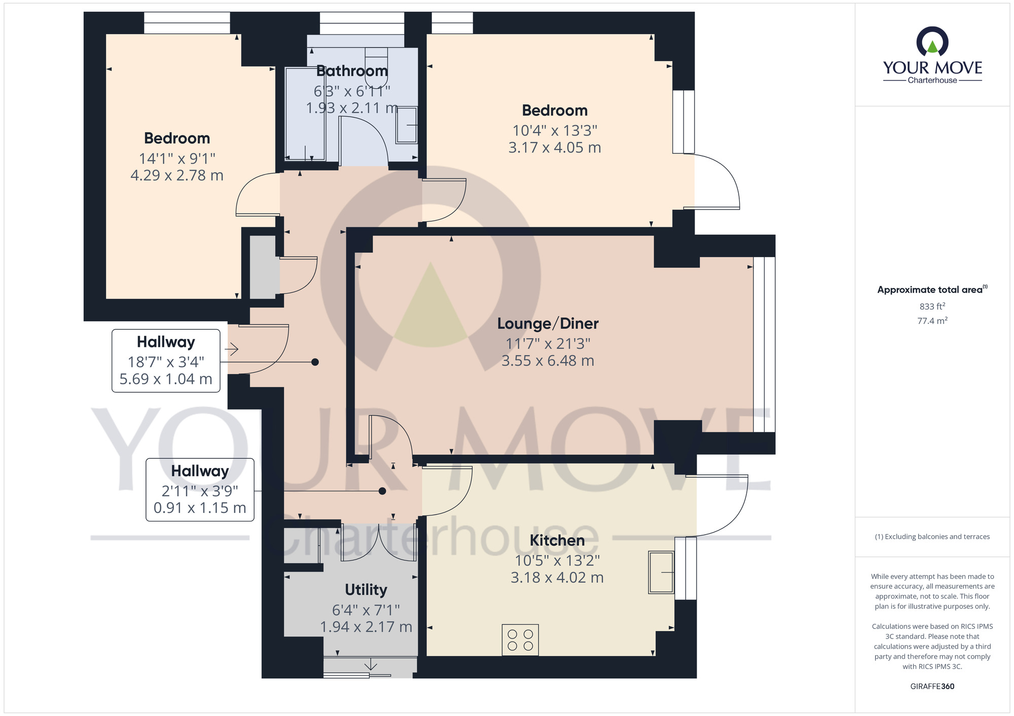 Floorplan of 2 bedroom  Flat for sale, Northumberland Avenue, Margate, Kent, CT9