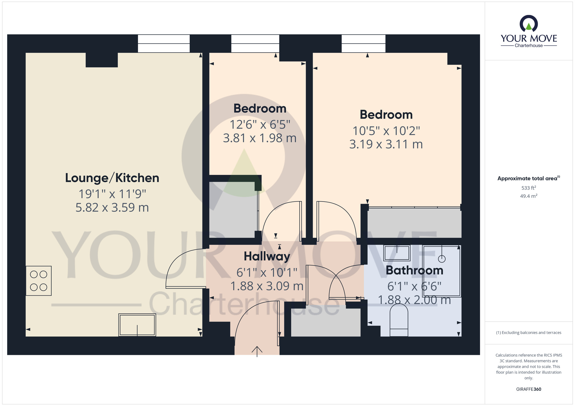 Floorplan of 2 bedroom  Flat for sale, The Royal Seabathing, Canterbury Road, Kent, CT9