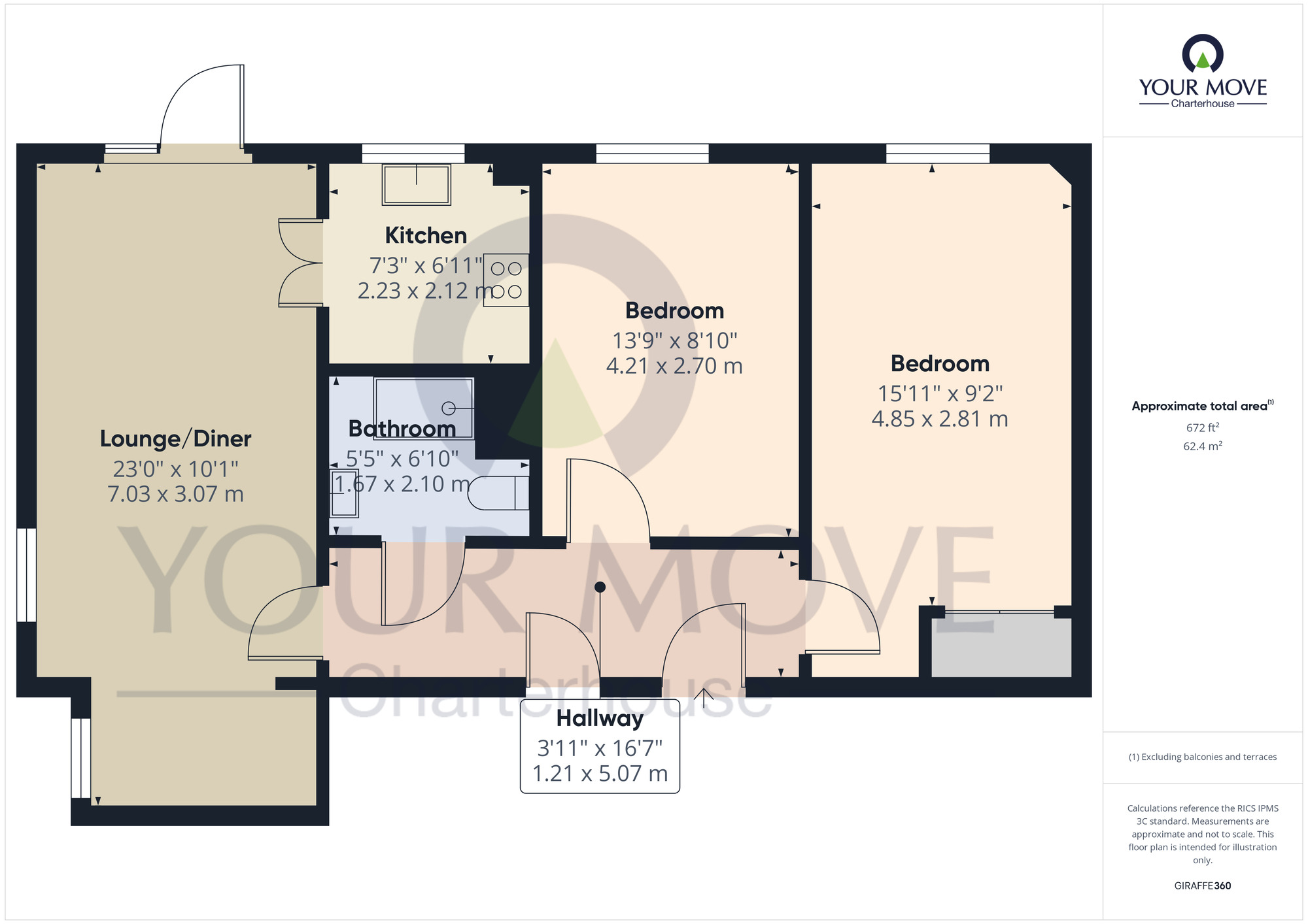 Floorplan of 2 bedroom  Flat for sale, Harold Road, Margate, Kent, CT9