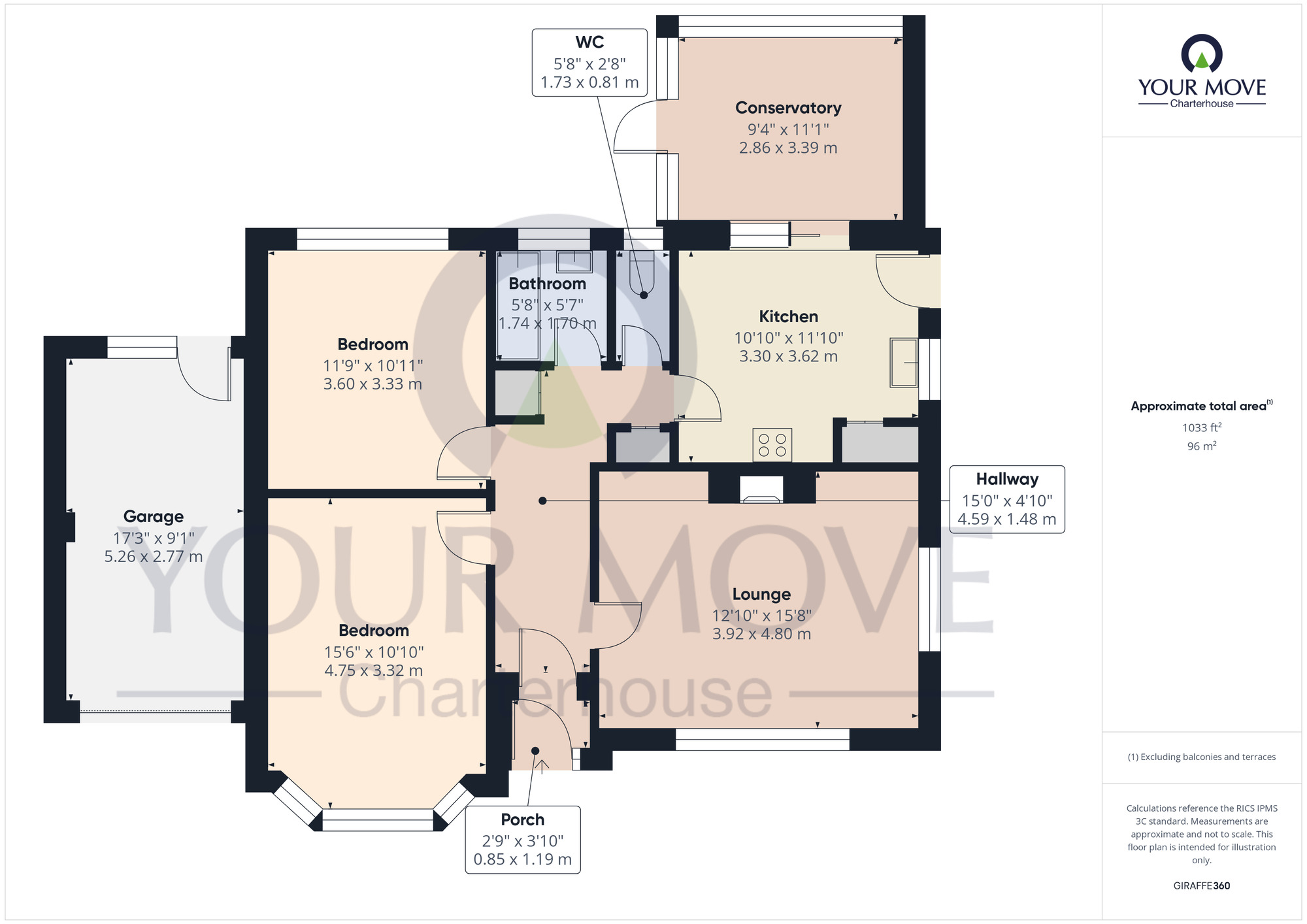 Floorplan of 2 bedroom Detached Bungalow for sale, Princes Gardens, Margate, Kent, CT9