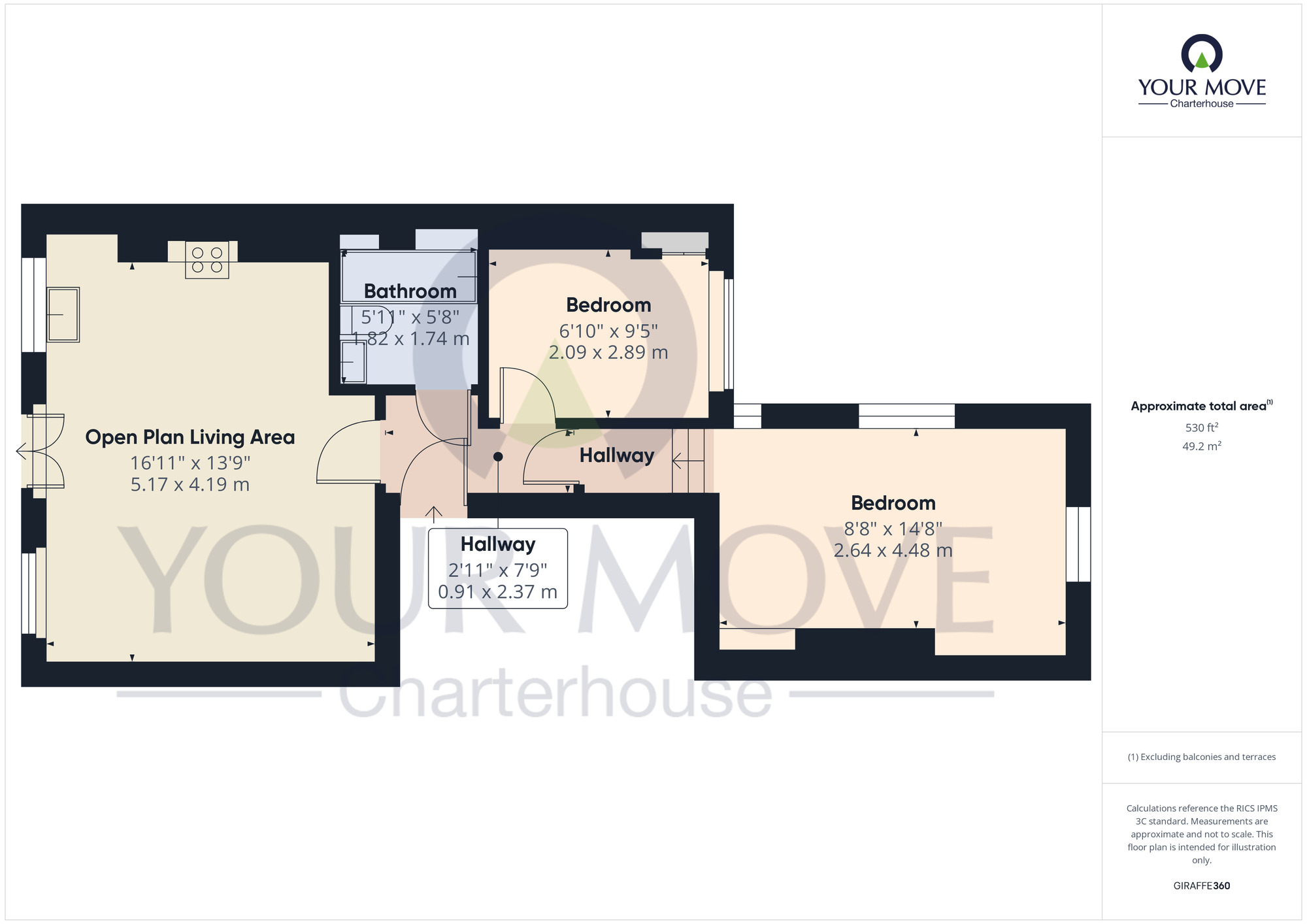 Floorplan of 2 bedroom  Flat for sale, Sea View Terrace, Margate, Kent, CT9