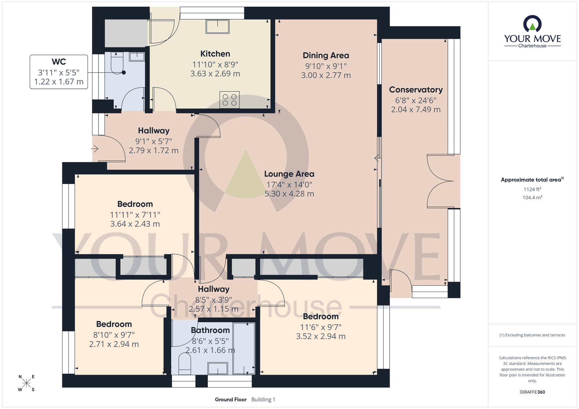 Floorplan of 3 bedroom Detached Bungalow for sale, Elmstone Gardens, Cliftonville, Kent, CT9