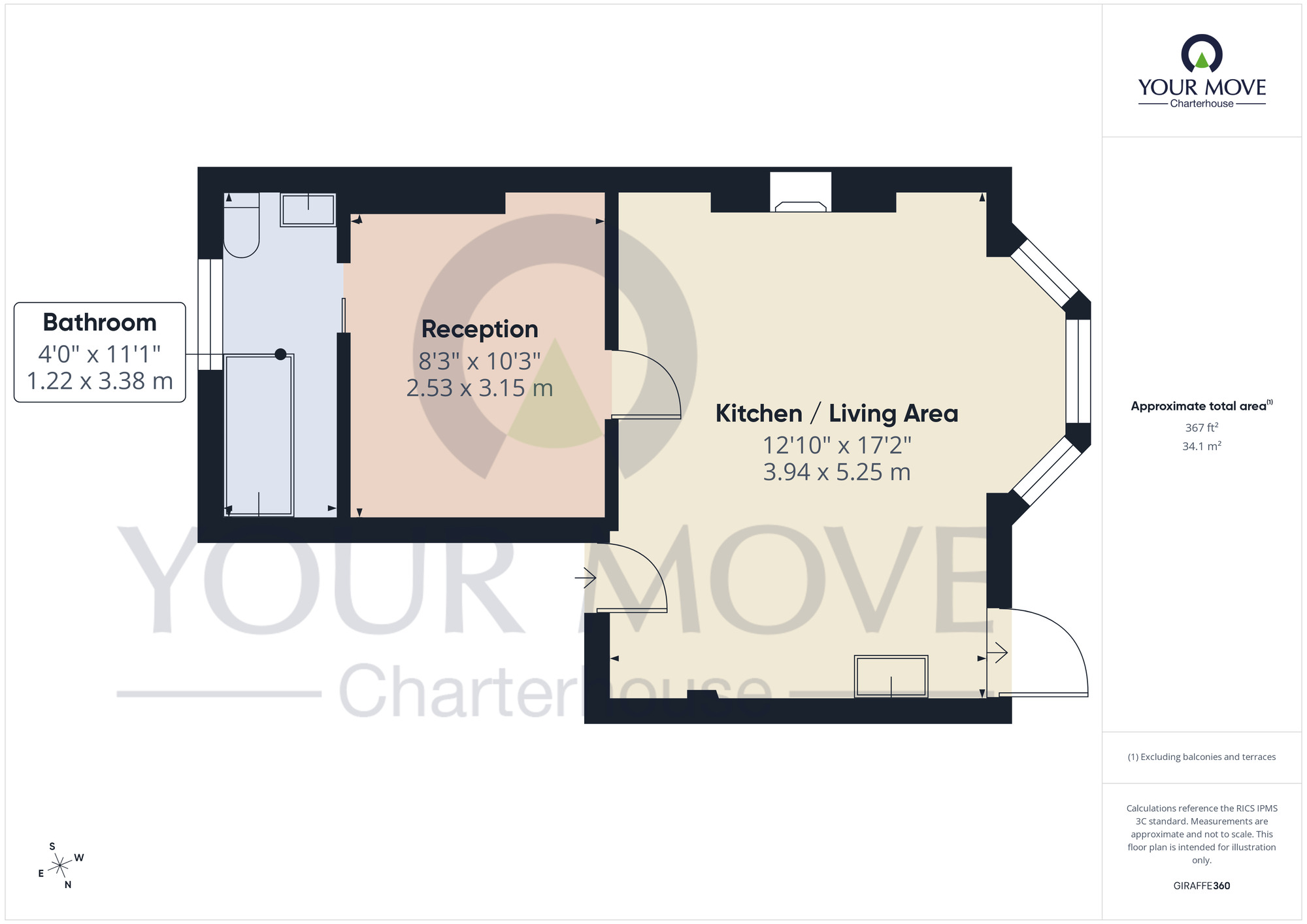 Floorplan of 1 bedroom Flat for sale, Lyndhurst Avenue, Margate, Kent, CT9