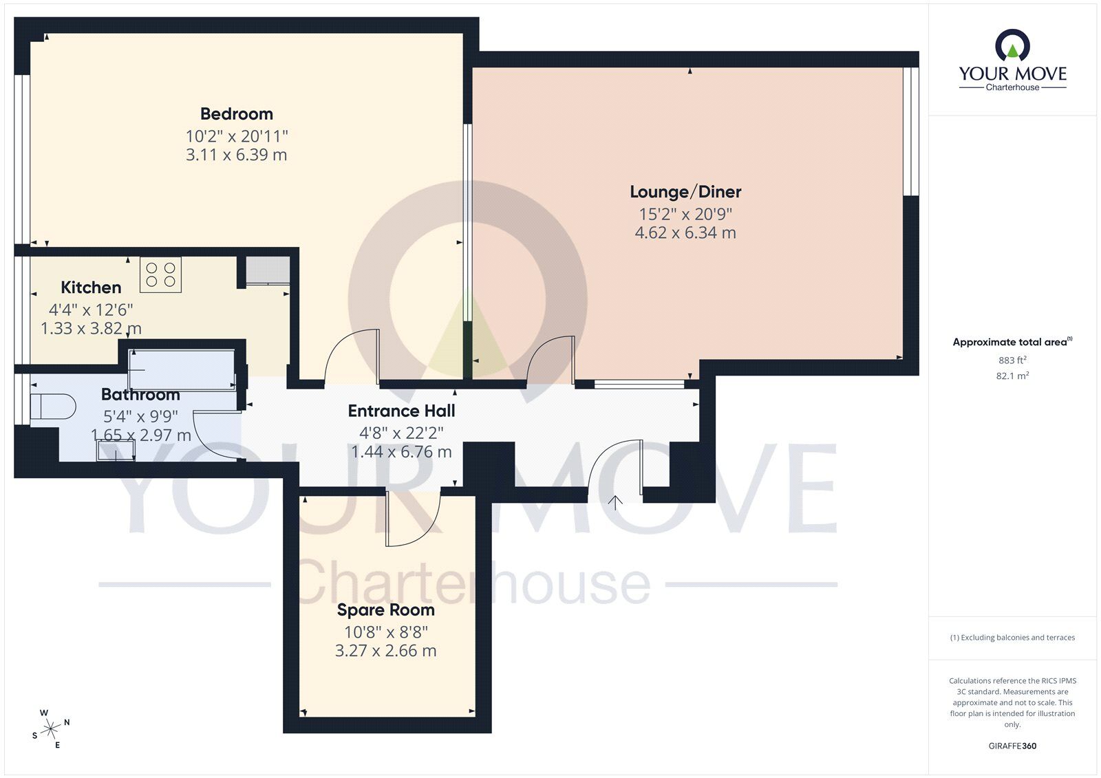 Floorplan of 1 bedroom Flat for sale, Northumberland Avenue, Margate, Kent, CT9