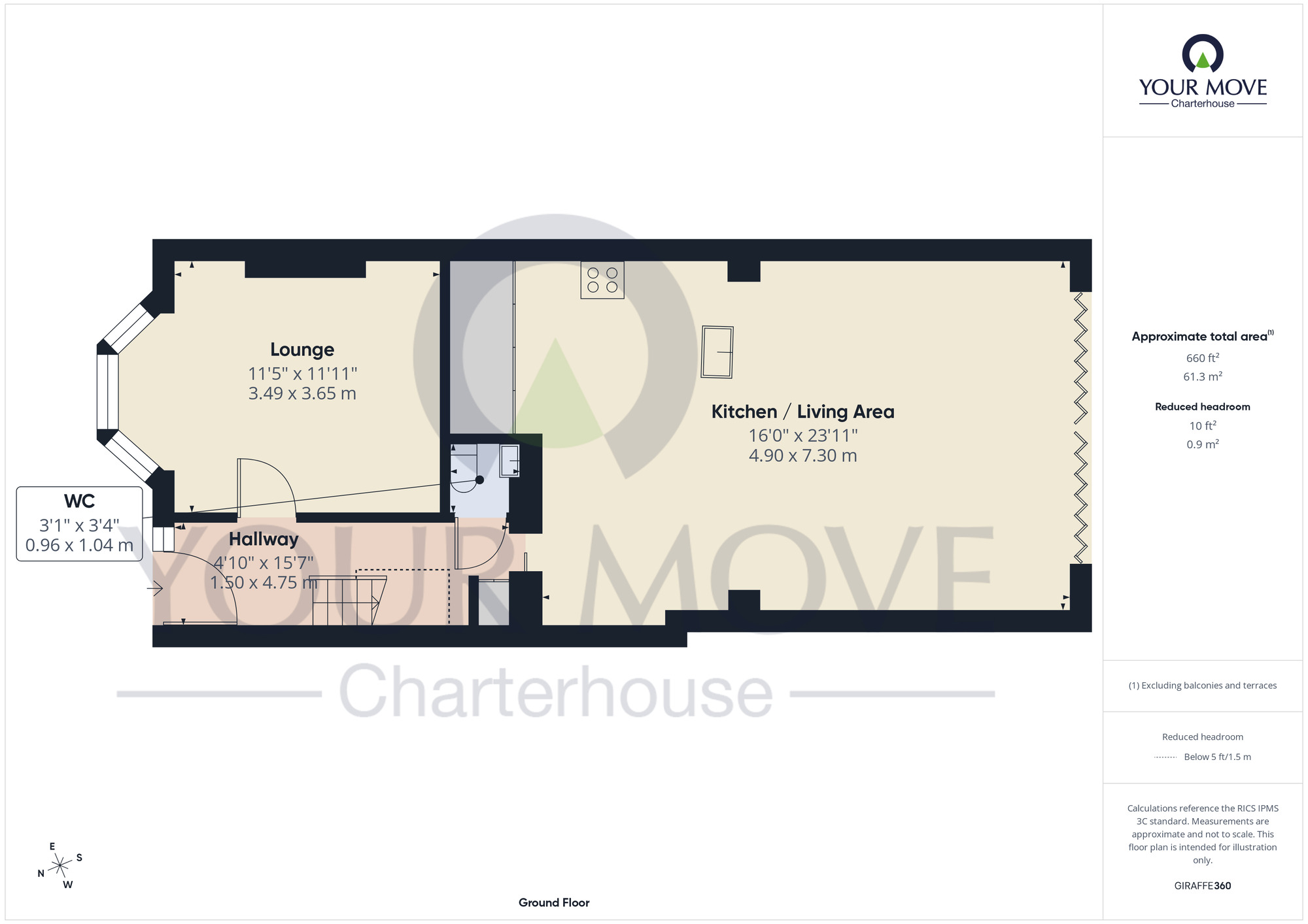Floorplan of 3 bedroom Mid Terrace House for sale, Birds Avenue, Margate, Kent, CT9