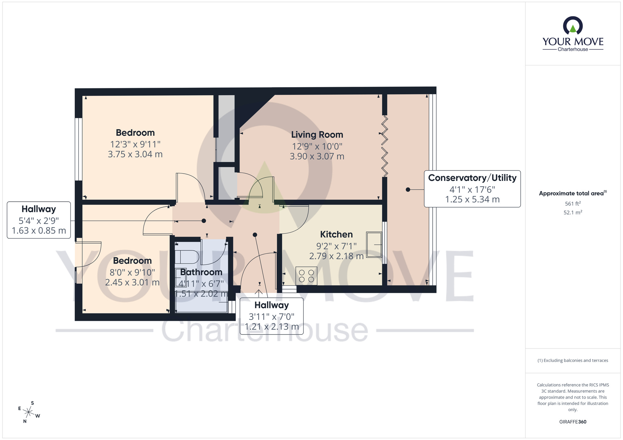 Floorplan of 2 bedroom Semi Detached Bungalow for sale, Upper Dane Road, Margate, Kent, CT9