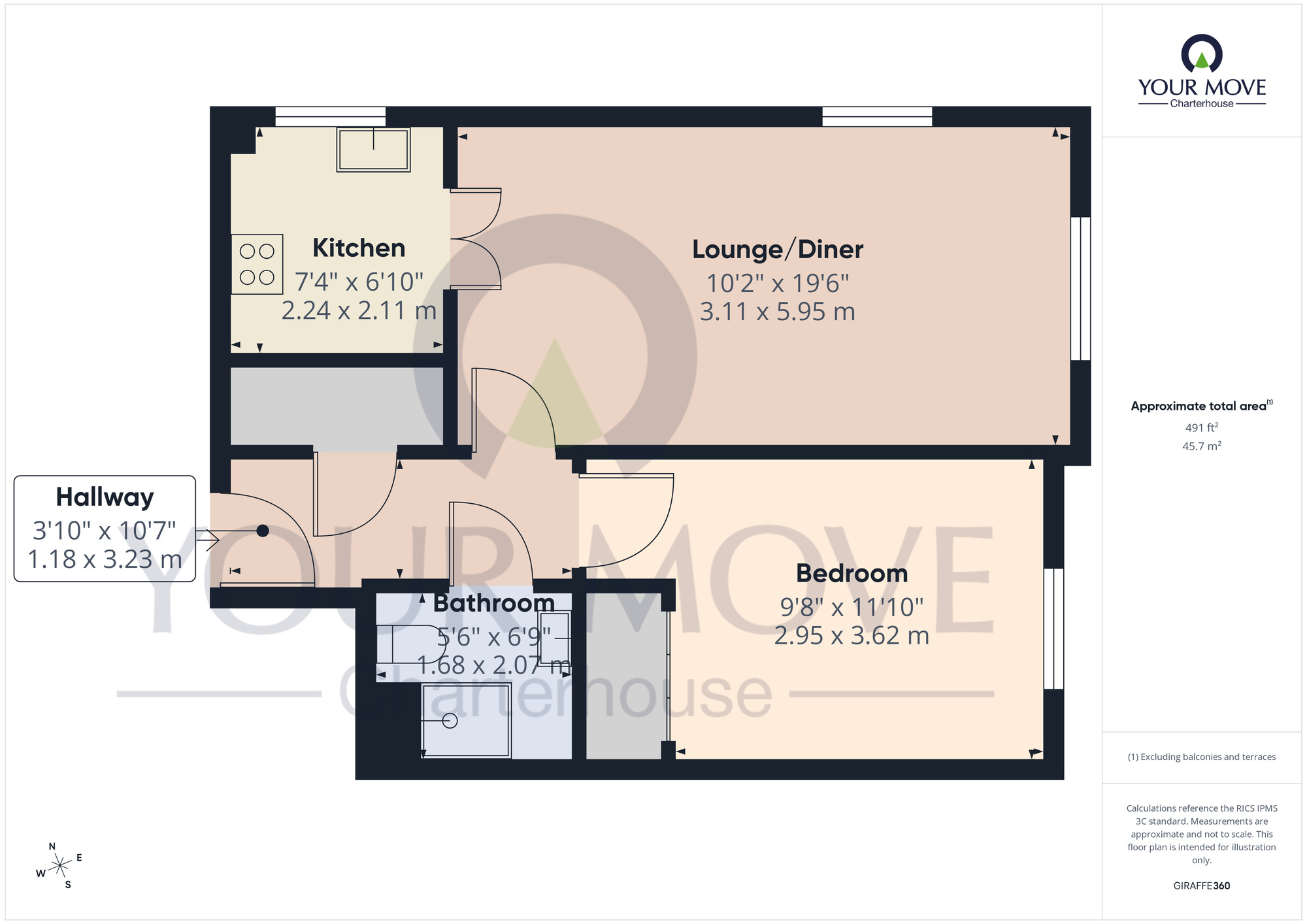 Floorplan of 1 bedroom Flat for sale, Rowena Road, Westgate-on-Sea, Kent, CT8