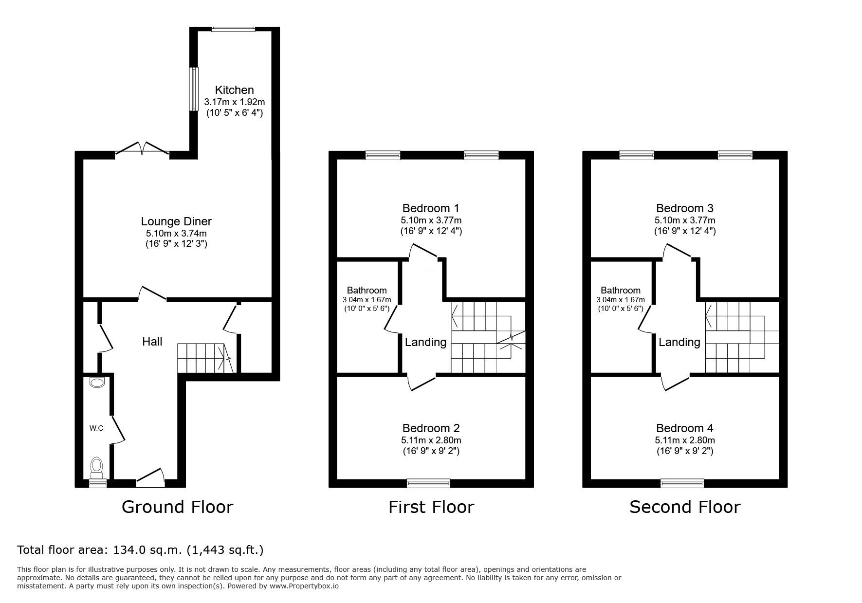 Floorplan of 4 bedroom Mid Terrace House for sale, Sweyn Road, Cliftonville, Kent, CT9