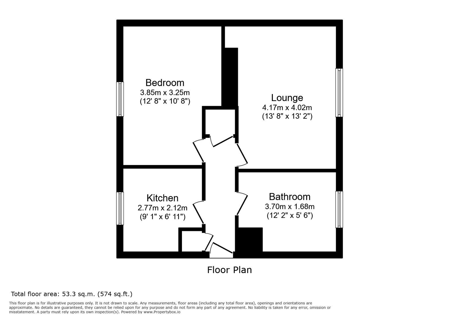Floorplan of 1 bedroom Flat for sale, Rosedale Road, Margate, Kent, CT9