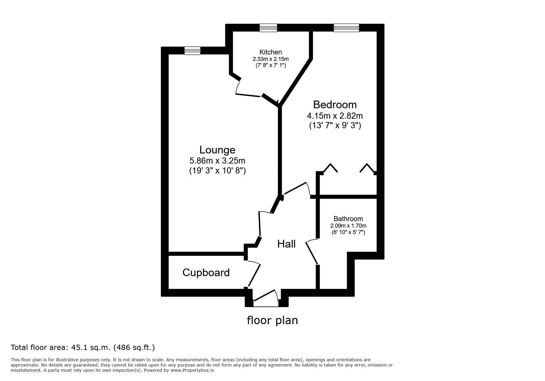 Floorplan of 1 bedroom Flat for sale, The Grove, Westgate-on-Sea, Kent, CT8