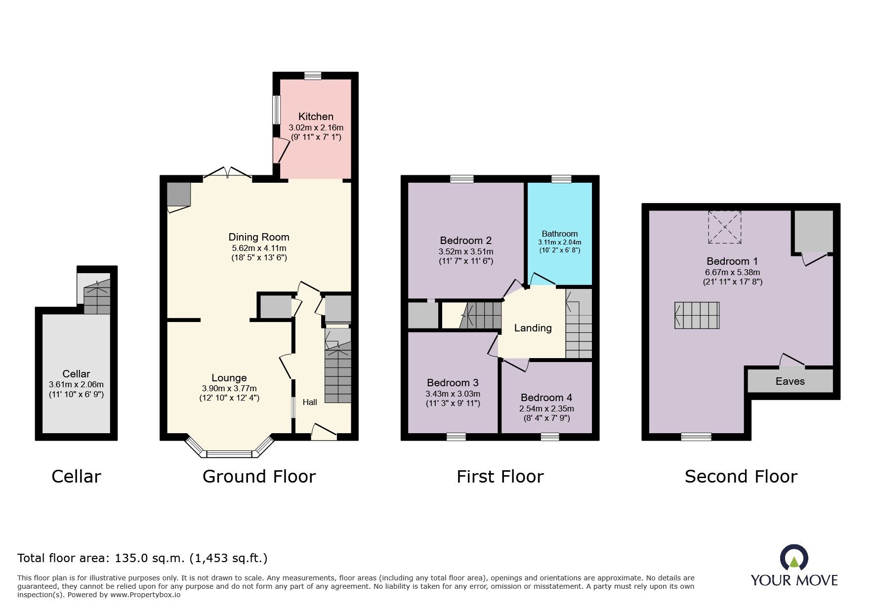 Floorplan of 4 bedroom Mid Terrace House for sale, Beatrice Road, Margate, Kent, CT9