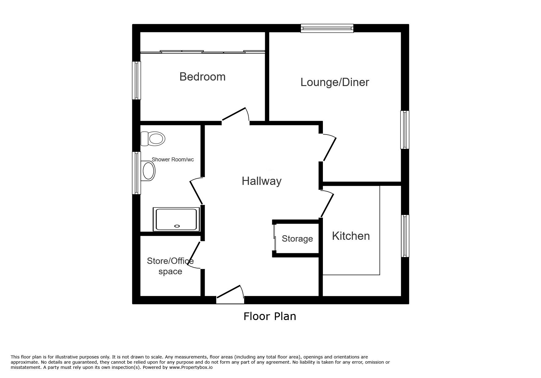 Floorplan of 1 bedroom Flat for sale, Waltham Close, Cliftonville, Kent, CT9