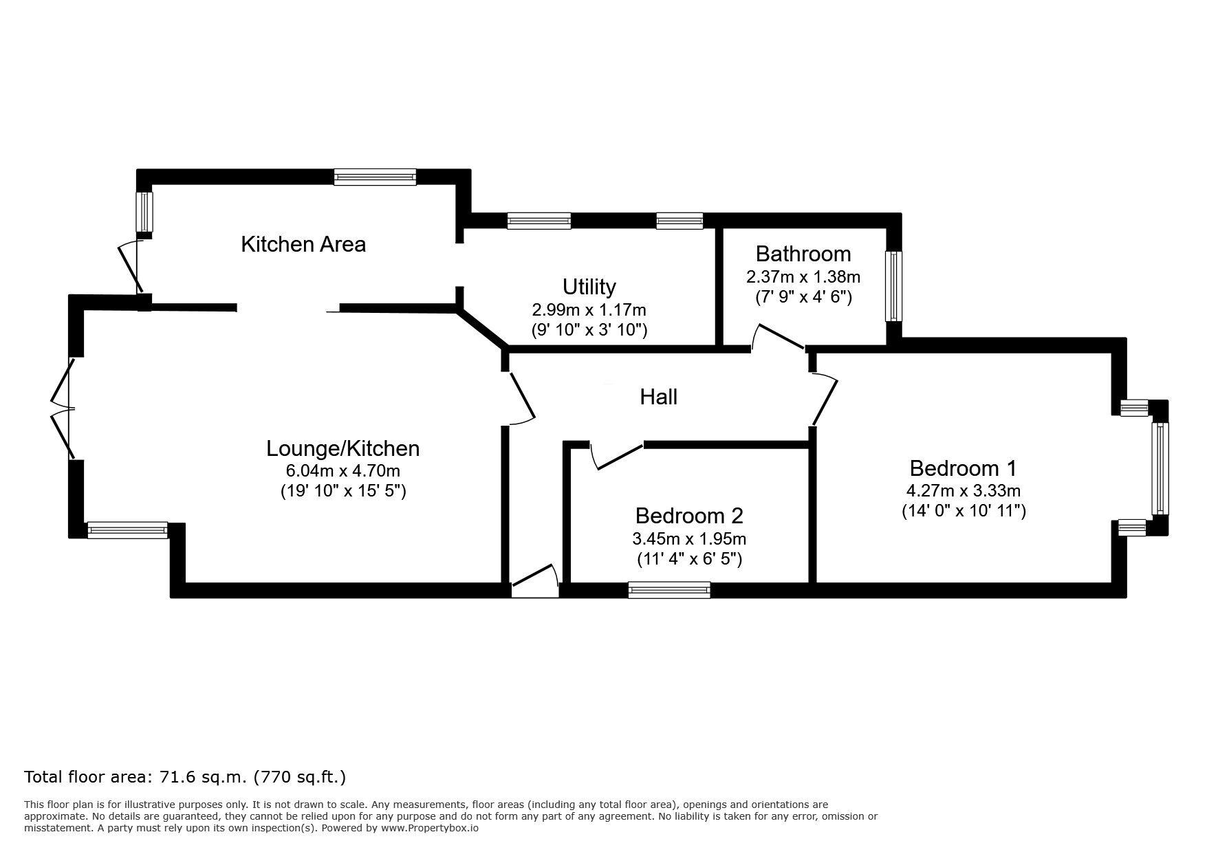 Floorplan of 2 bedroom Detached Bungalow for sale, Sea View Road, Cliffsend, Kent, CT12