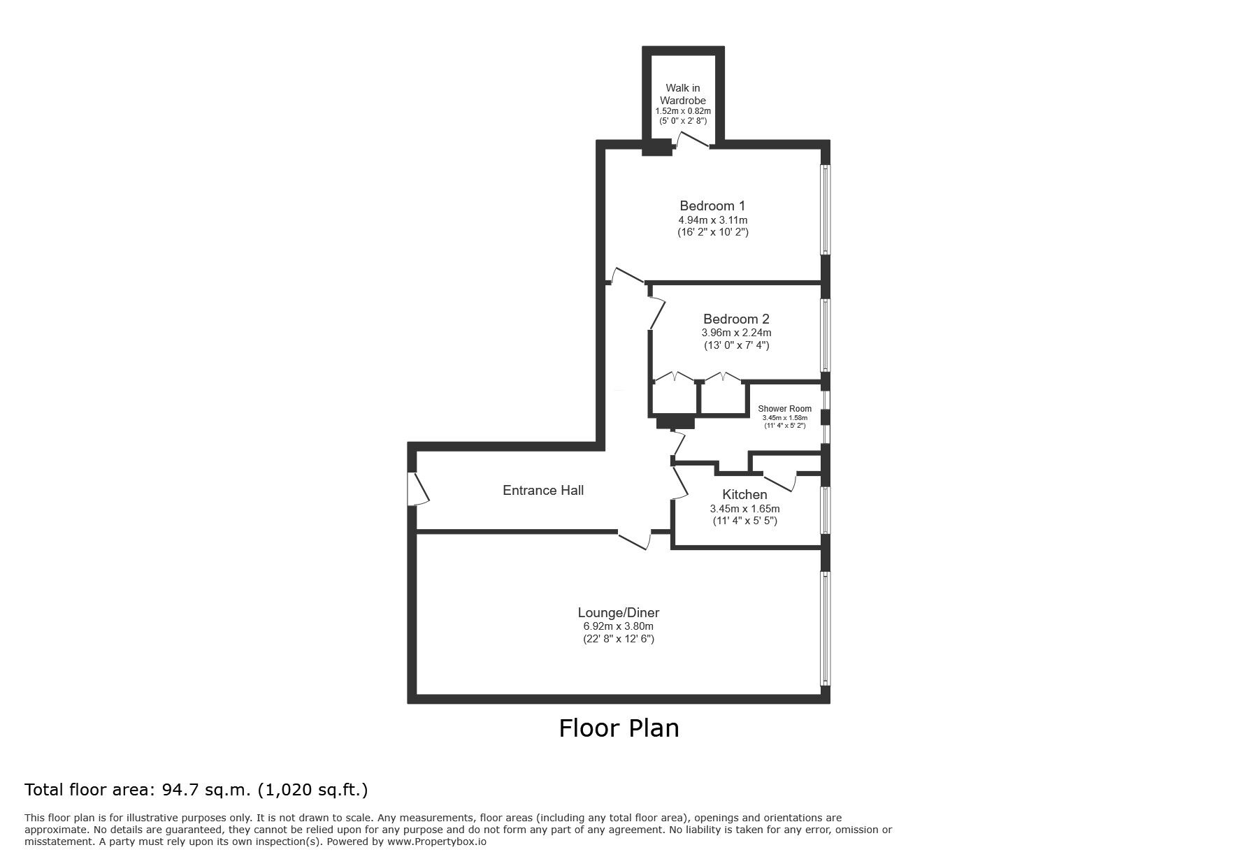 Floorplan of 2 bedroom Flat for sale, Northumberland Avenue, Margate, Kent, CT9