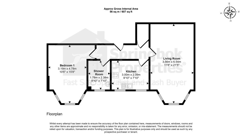 Floorplan of 1 bedroom Flat to rent, Edgar Road, Cliftonville, Kent, CT9
