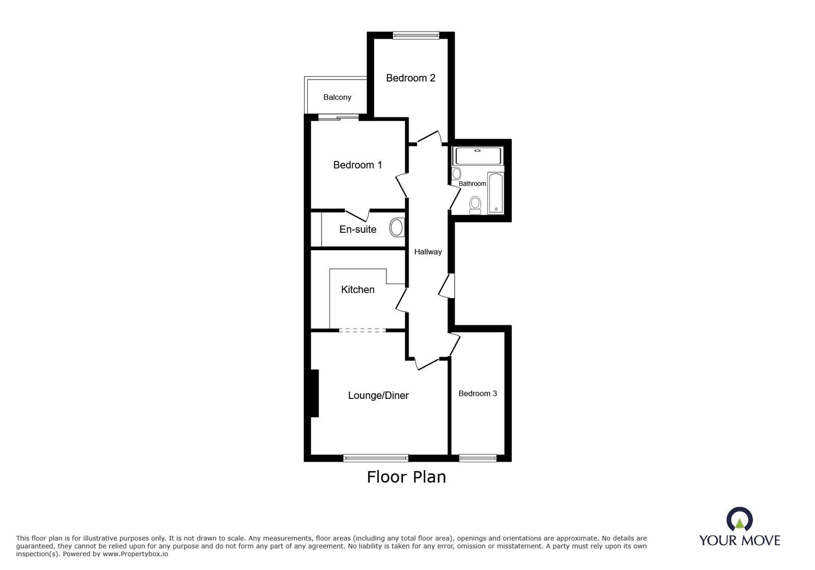 Floorplan of 3 bedroom Flat to rent, Cambridge Road, Walmer, Kent, CT14