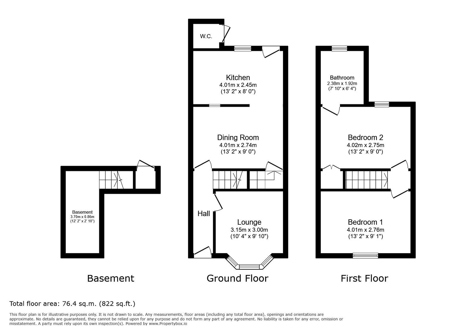 Floorplan of 2 bedroom Mid Terrace House for sale, Byron Avenue, Margate, Kent, CT9