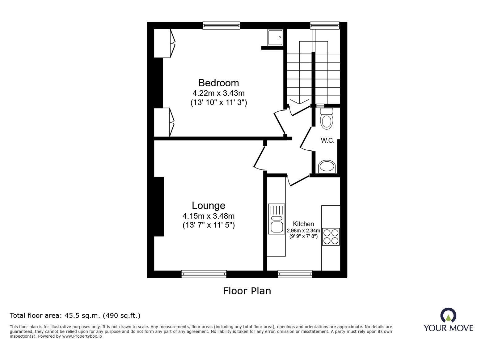 Floorplan of 1 bedroom Flat to rent, Canterbury Road, Margate, Kent, CT9