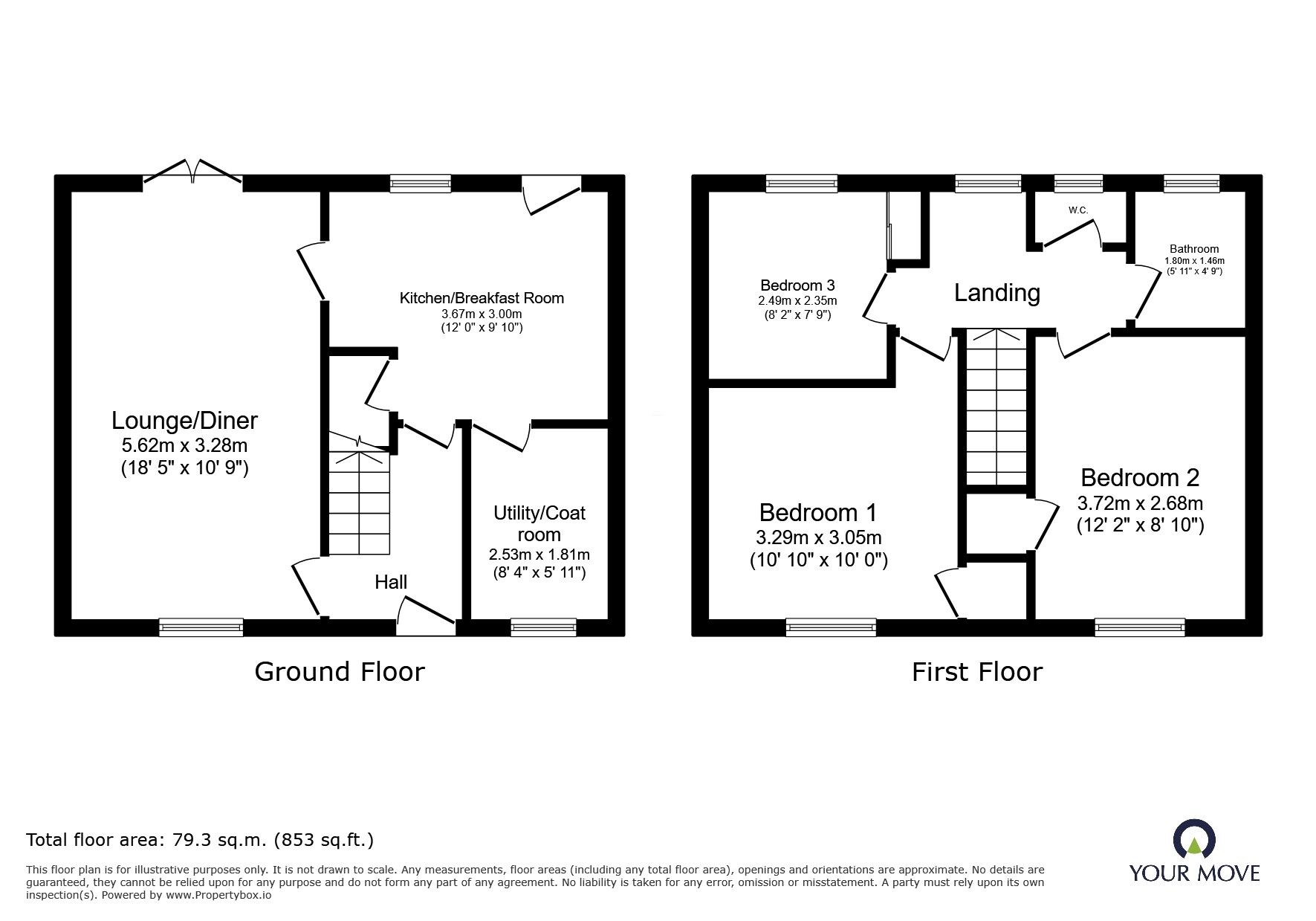 Floorplan of 3 bedroom End Terrace House for sale, Linksfield Road, Westgate On Sea, Kent, CT8