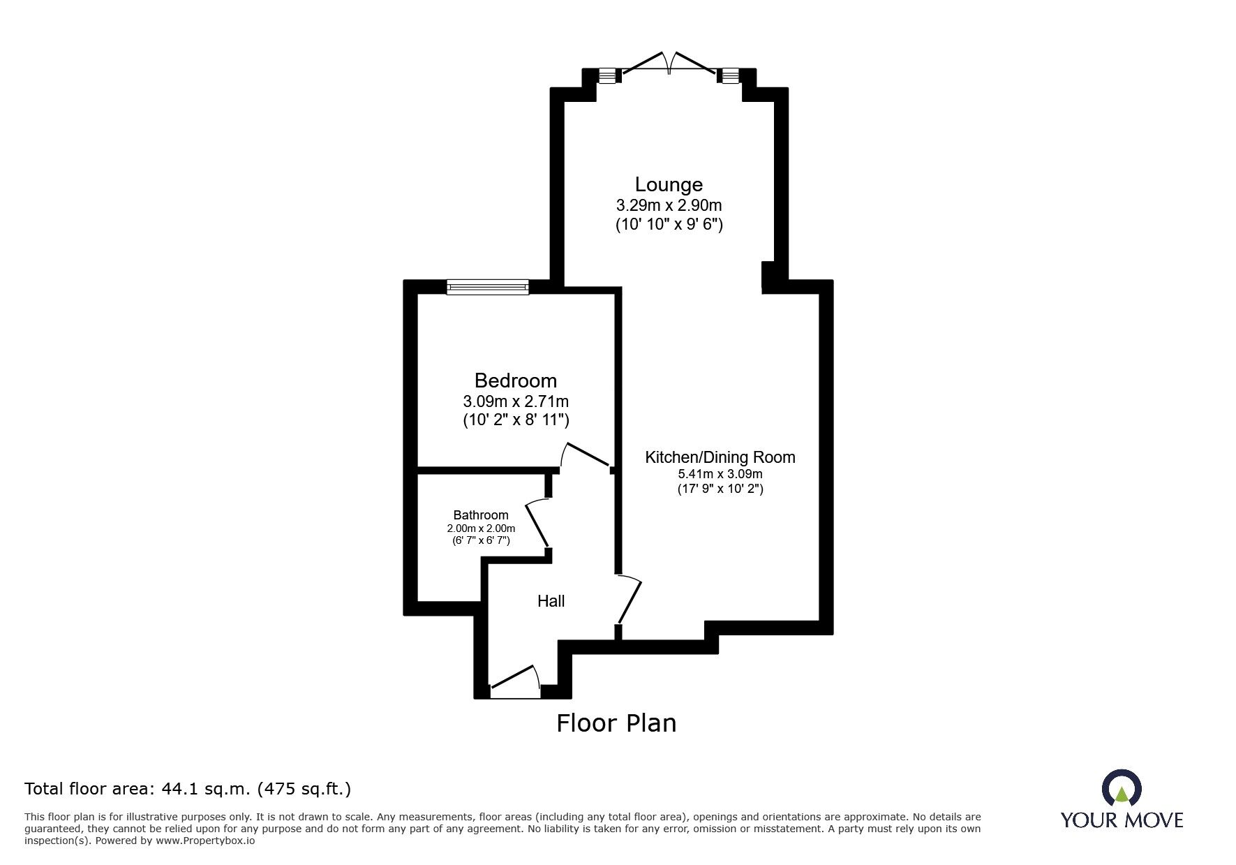 Floorplan of 1 bedroom Flat for sale, Rancorn Road, Margate, Kent, CT9