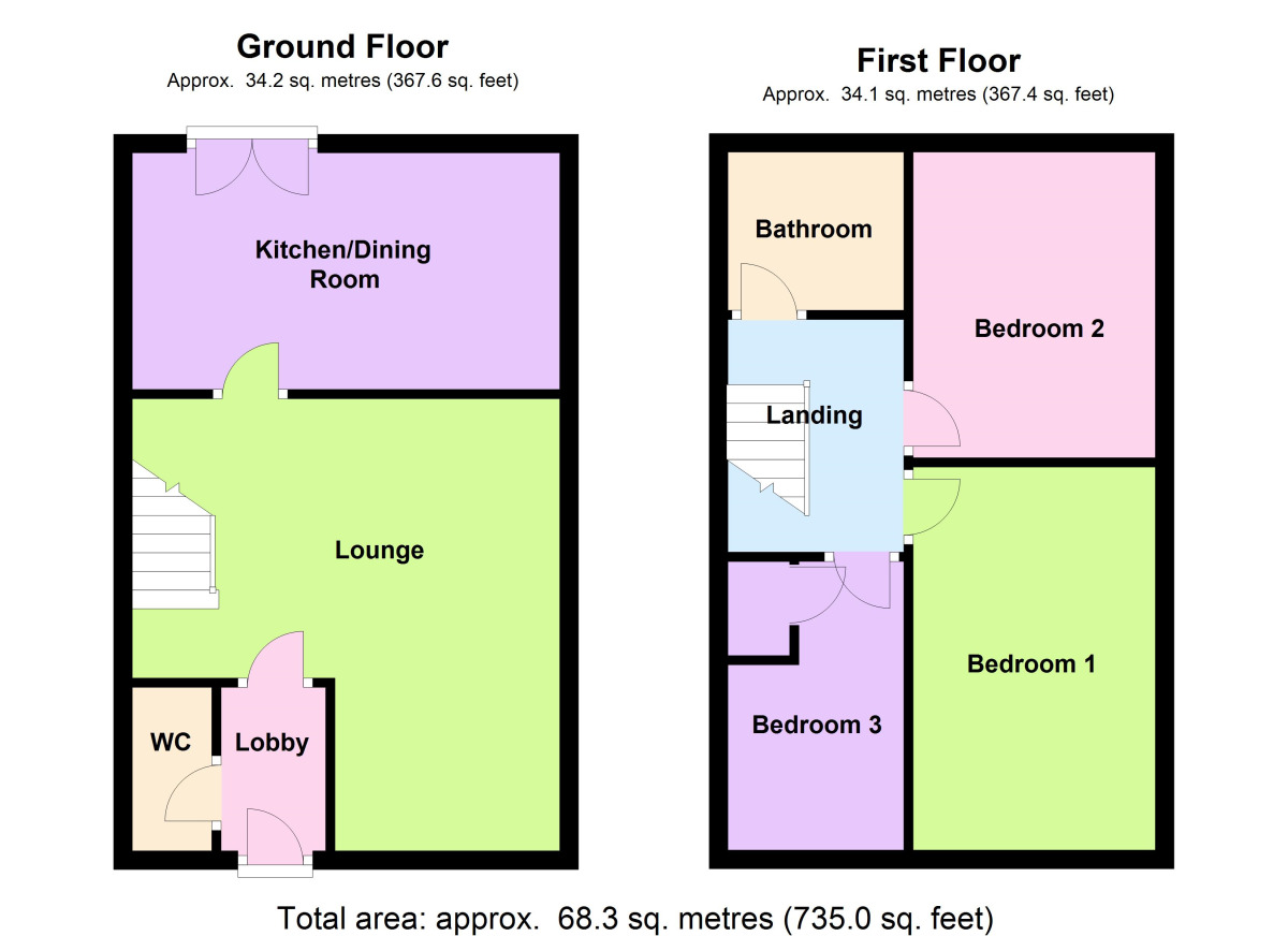 Floorplan of 3 bedroom Semi Detached House to rent, Arkless Grove, The Grove, County Durham, DH8