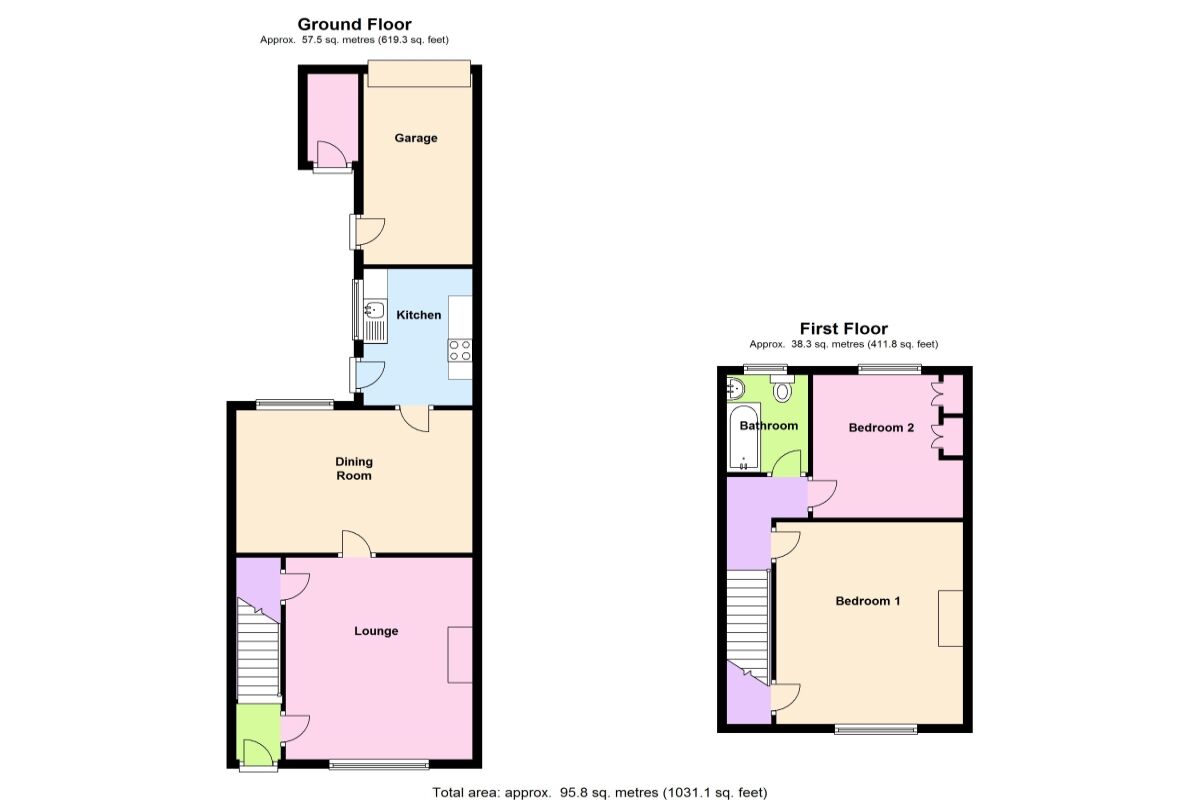 Floorplan of 2 bedroom Mid Terrace House to rent, Spencer Street, Consett, County Durham, DH8