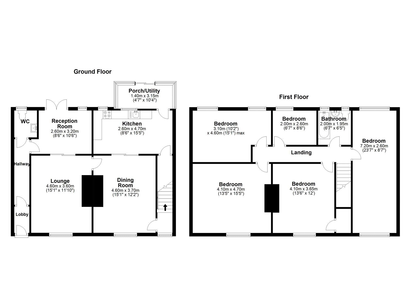 Floorplan of 5 bedroom Semi Detached House for sale, Lanchester Road, Maiden Law, Durham, DH7
