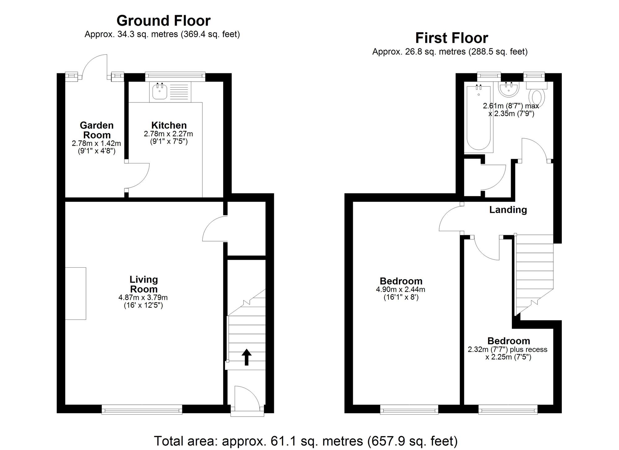 Floorplan of 2 bedroom Mid Terrace House for sale, Nicholsons Terrace, Beamish, Durham, DH9