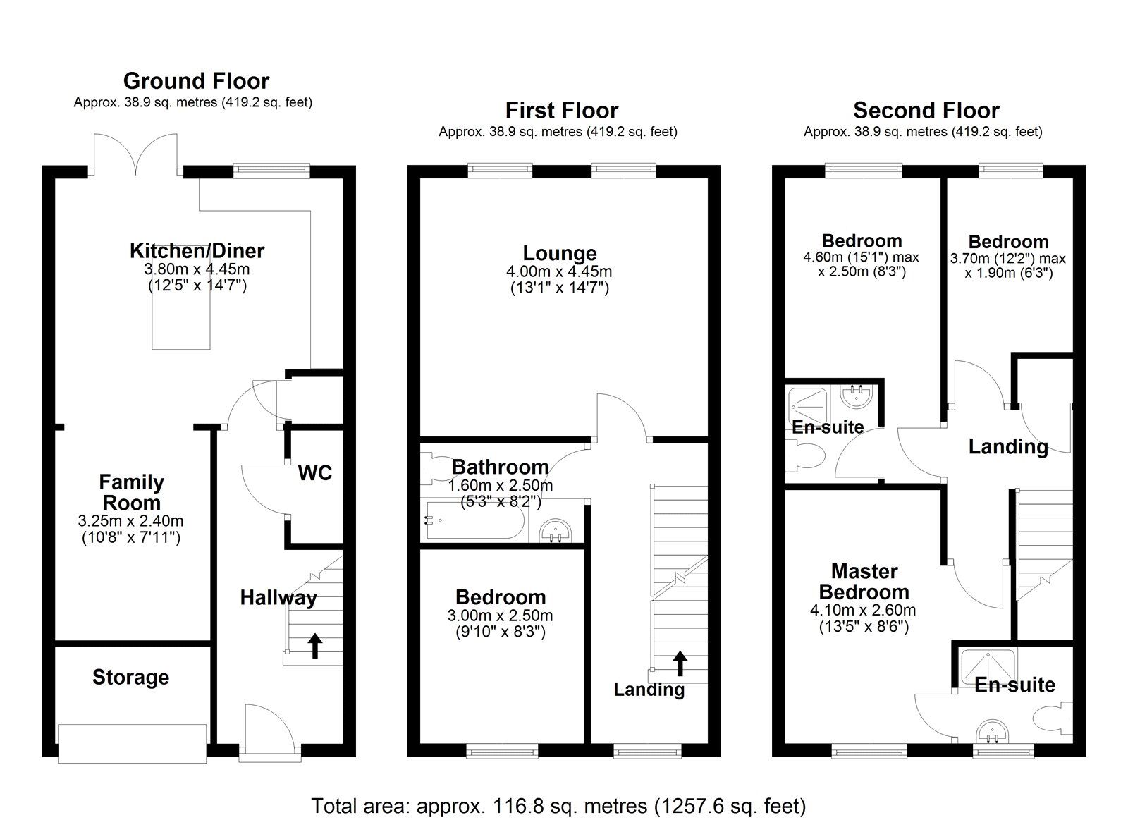 Floorplan of 4 bedroom Mid Terrace House for sale, Berry Edge Road, Consett, Durham, DH8
