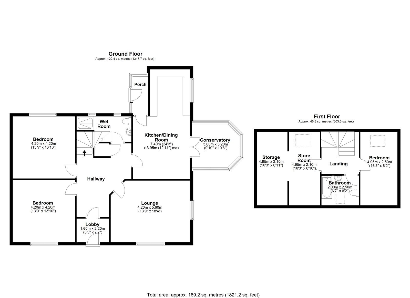 Floorplan of 3 bedroom Detached Bungalow for sale, Lanchester Road, Maiden Law, Durham, DH7