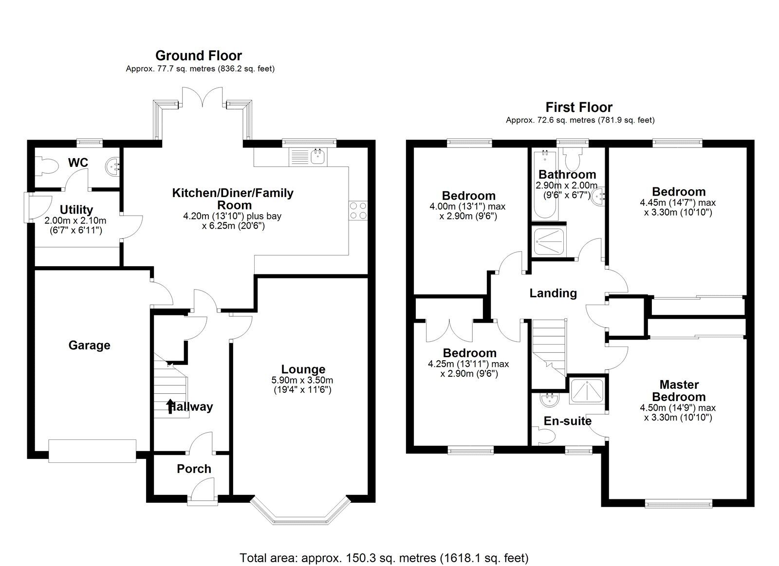 Floorplan of 4 bedroom Detached House for sale, Havering Court, Consett, Durham, DH8