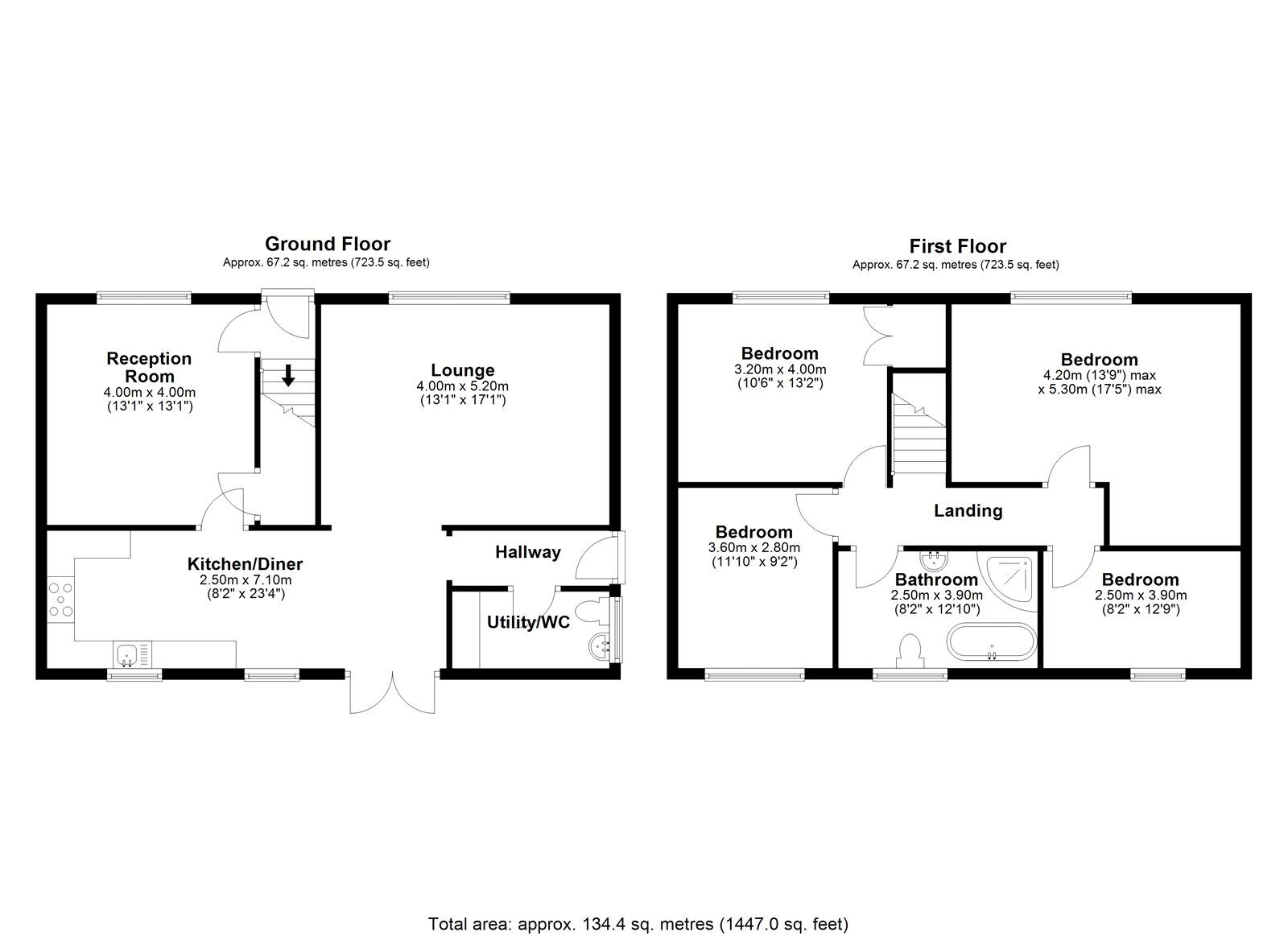 Floorplan of 4 bedroom End Terrace House for sale, Skerne Grove, Leadgate, Consett, Durham, DH8