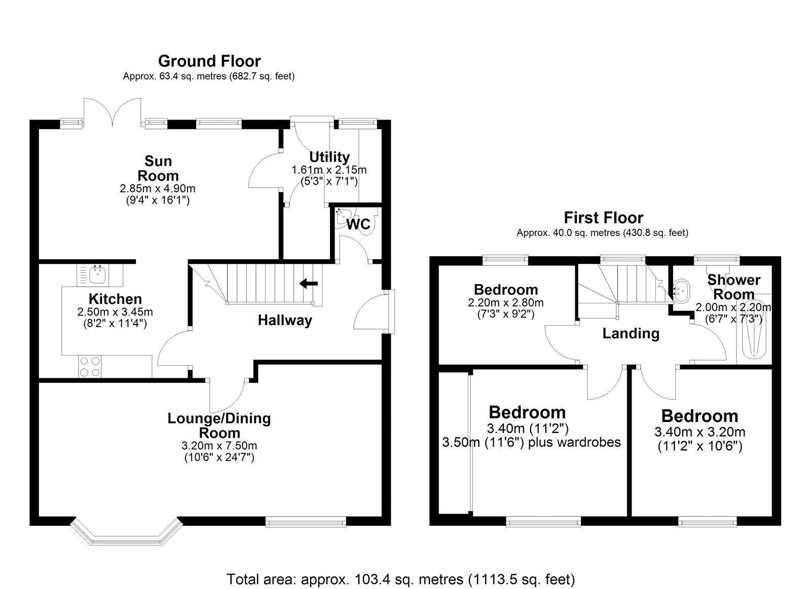 Floorplan of 3 bedroom Semi Detached House for sale, Medomsley Road, Consett, Durham, DH8
