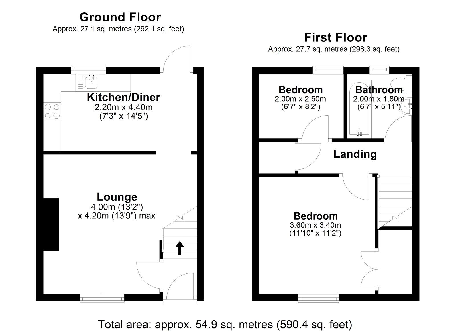 Floorplan of 2 bedroom Mid Terrace House for sale, Durham Road, Leadgate, Durham, DH8