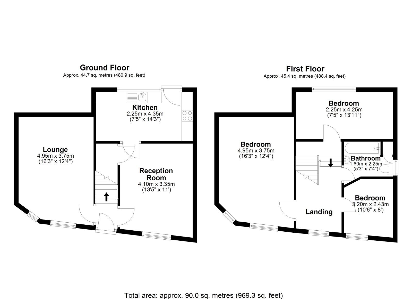 Floorplan of 3 bedroom End Terrace House for sale, Hutchinson Avenue, Consett, Durham, DH8