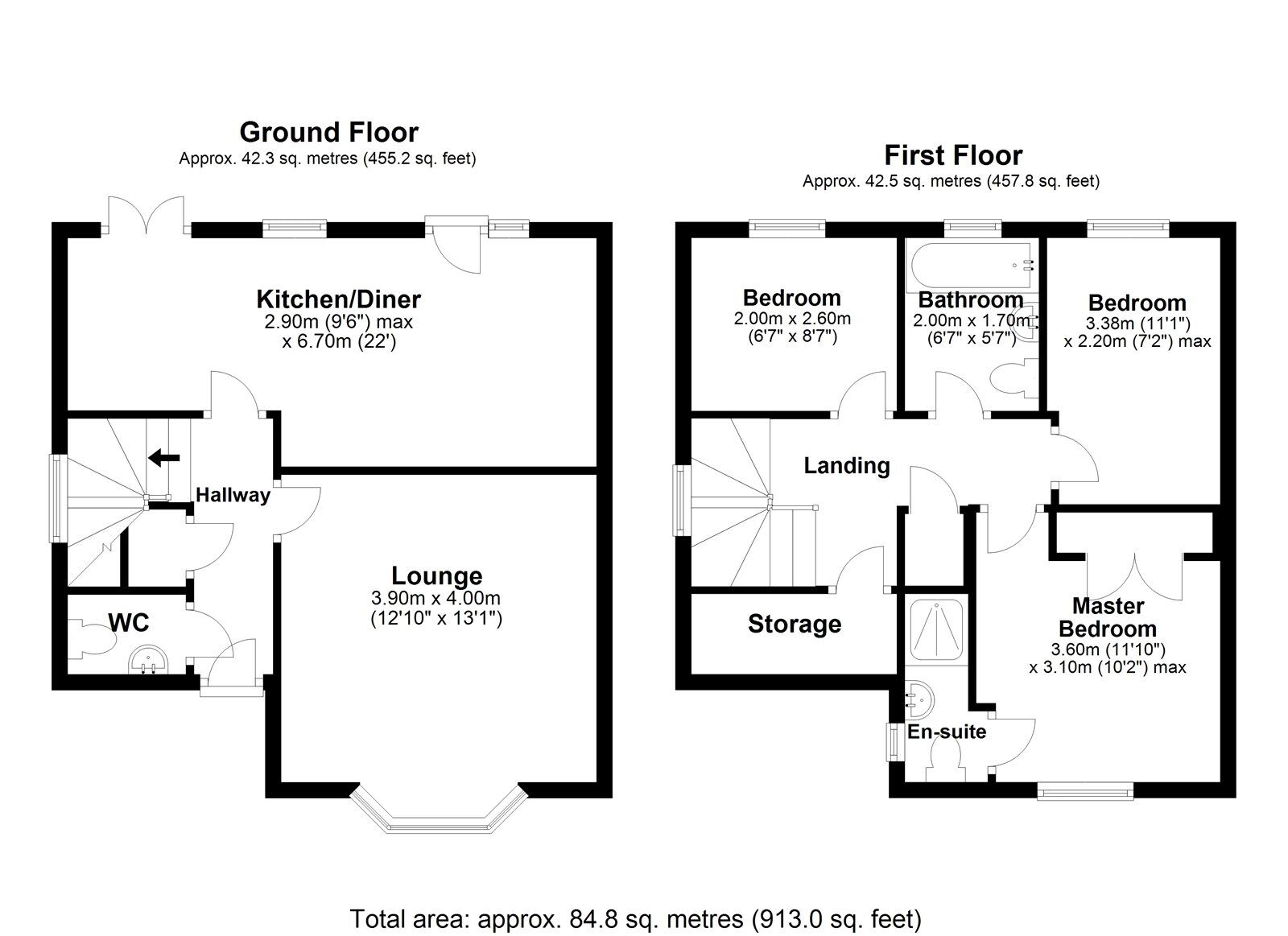 Floorplan of 3 bedroom Detached House for sale, Redmire Drive, Delves Lane, Consett, Durham, DH8